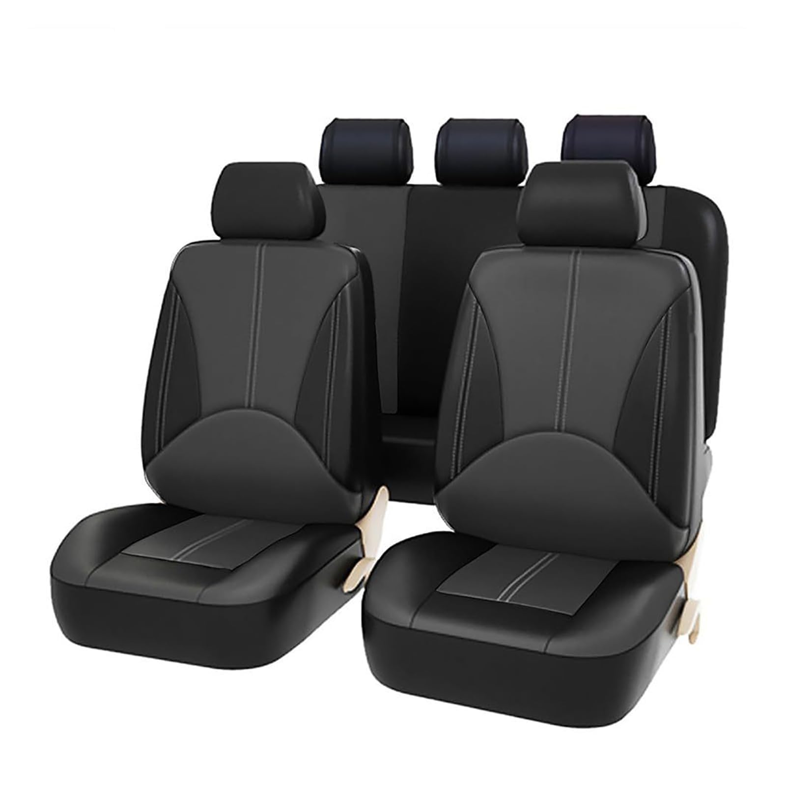 MRFDESC Car Seat Covers for Ford Kuga (CX482) Titanium/X/St Line 2019-2025-2026 Front Seat And Headrest Covers Comfortable and Breathable Cushion Protectors Interior Accessories,B