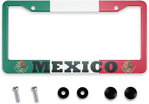 Miniatura 18 de Smooffly Marco de matrícula de tablero de ajedrez naranja y blanco, accesorios de automóvil de acero inoxidable, soporte de placa personalizado