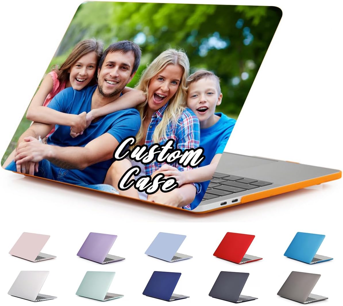 Custom Photo Case for MacBook Pro Air 13 14 15 16 11 12 inch M5 M4 M3 M2 M1 Pro/Max Chip Retina A3449 A3113 Personalized Picture Logo Image Text Laptop Cover Hard Shell 2026 2025 2024-2011 Clear