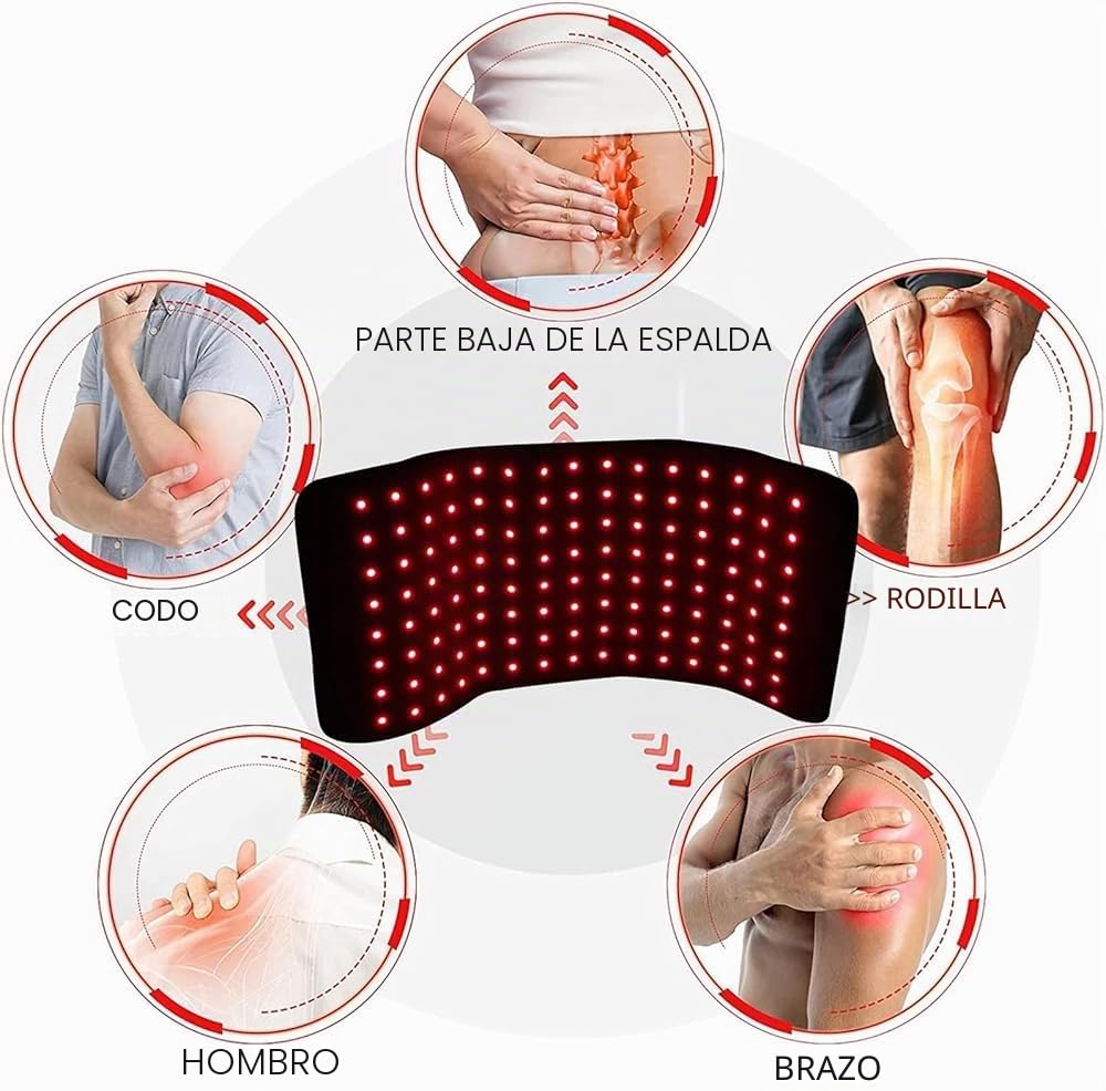 Esterilla de terapia de luz roja con 360 LED para el cuerpo,almohadilla envolvente grande para terapia de luz roja con luz infrarroja cercana de 660 nm y 850 nm,luz roja,tiempo y brillo ajustables