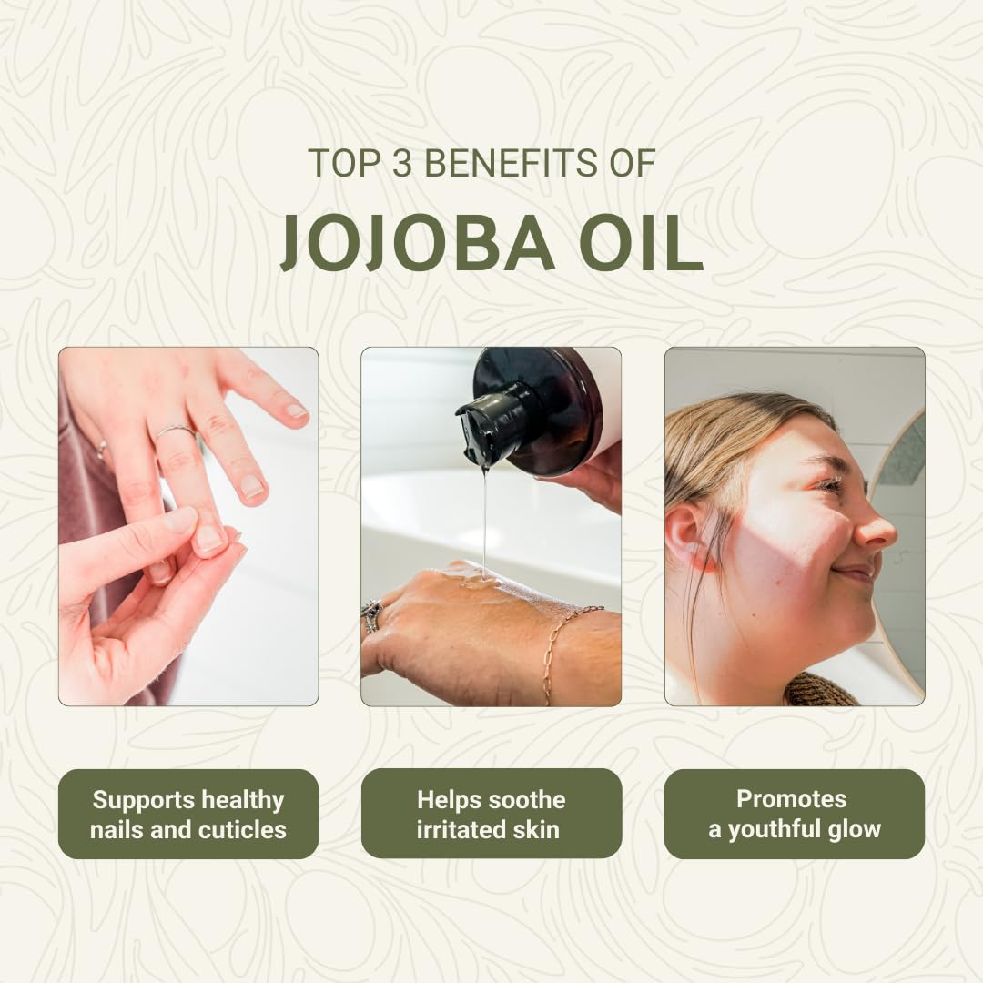 Jojoba Oil - Direct from EIR Oils' Farm in Israel - 100% Pure Carrier Oil for Hair, Face, and Skin - Hand-Picked, Cold-Pressed Carrier Oil (16oz)