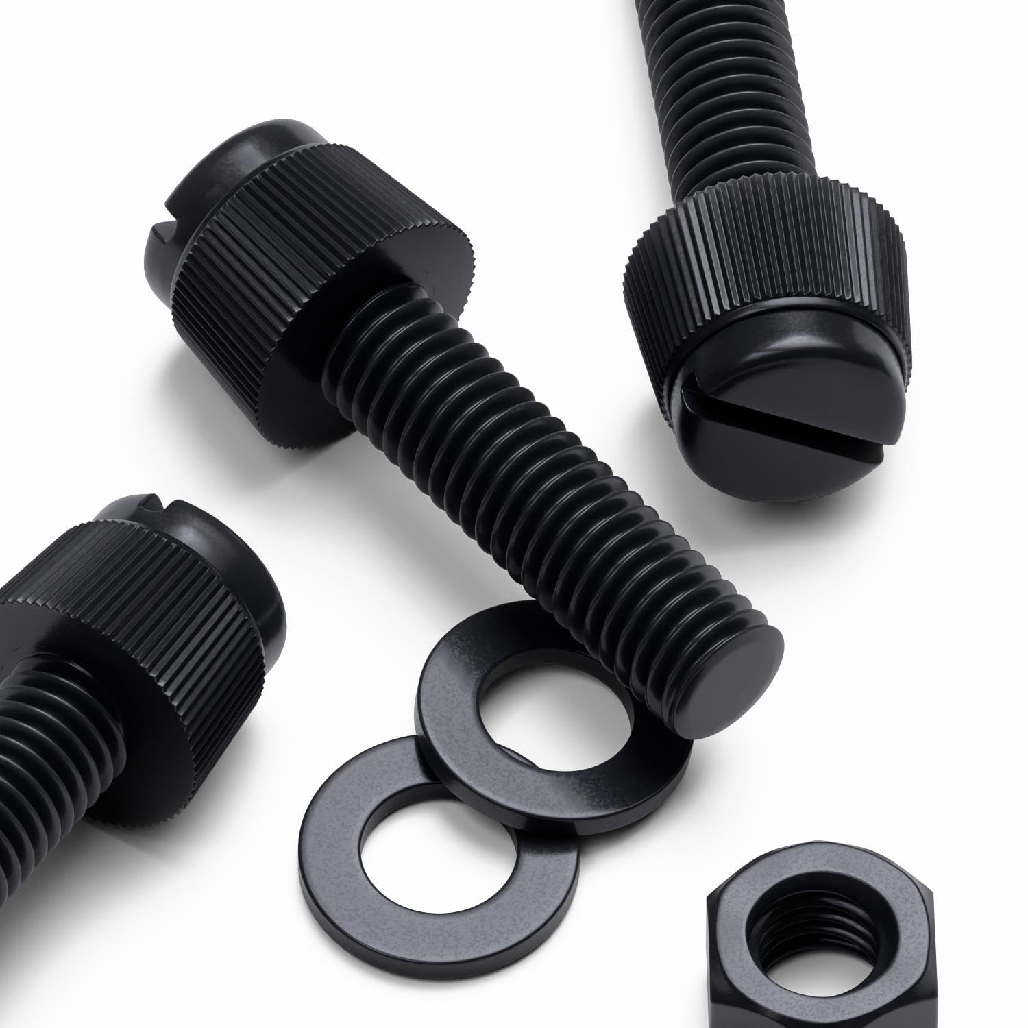 50x Black Nylon Plastic Thumbscrews, M5 x 20 mm, knurled, Nuts, Washers & Bolts