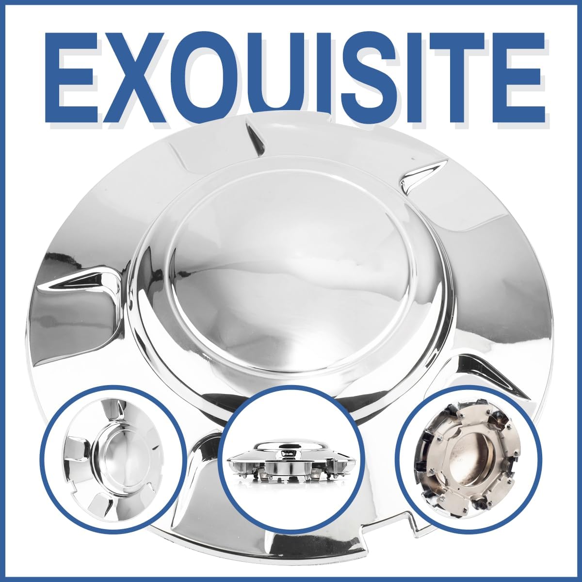 Wheel Center Caps for Ford Expedition 1997-2003 16" Wheel C3328 PN: YL14-1A096-AA XL14-1A096-AA, XL14-1A096-CA Center Hubcaps Center Cover Replacement 4 Pack Chrome Silver