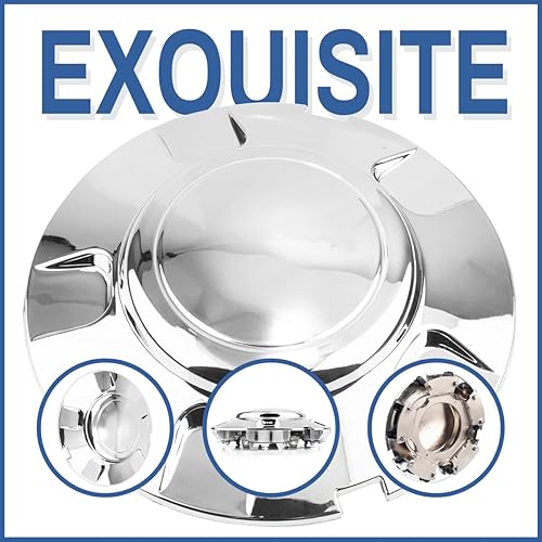 Miniatura 6 de Tapones centrales de rueda para Ford Expedition 1997-2003 de 16 pulgadas, C3328 909-033, tapacubos centrales de repuesto, 4 unidades, cromo plateado