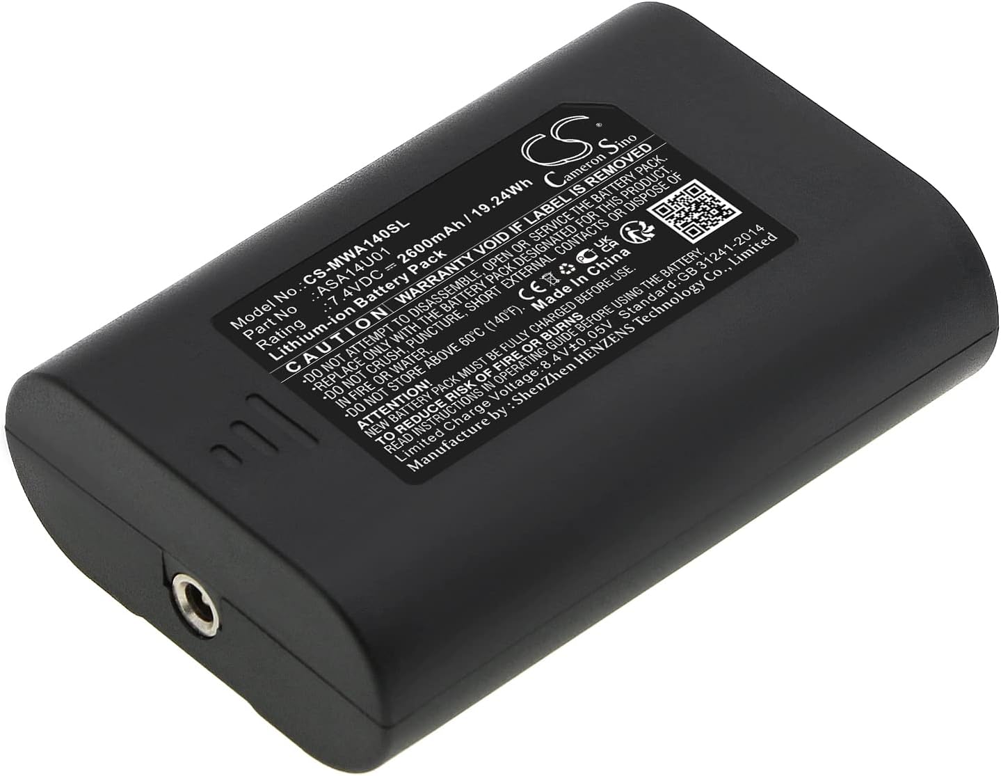 Cameron Sino Battery for Mobile Warming Fieldsheer, Gloves, Jackets, Vests PN:Mobile Warming ASA14U01 2600mAh / 19.24Wh