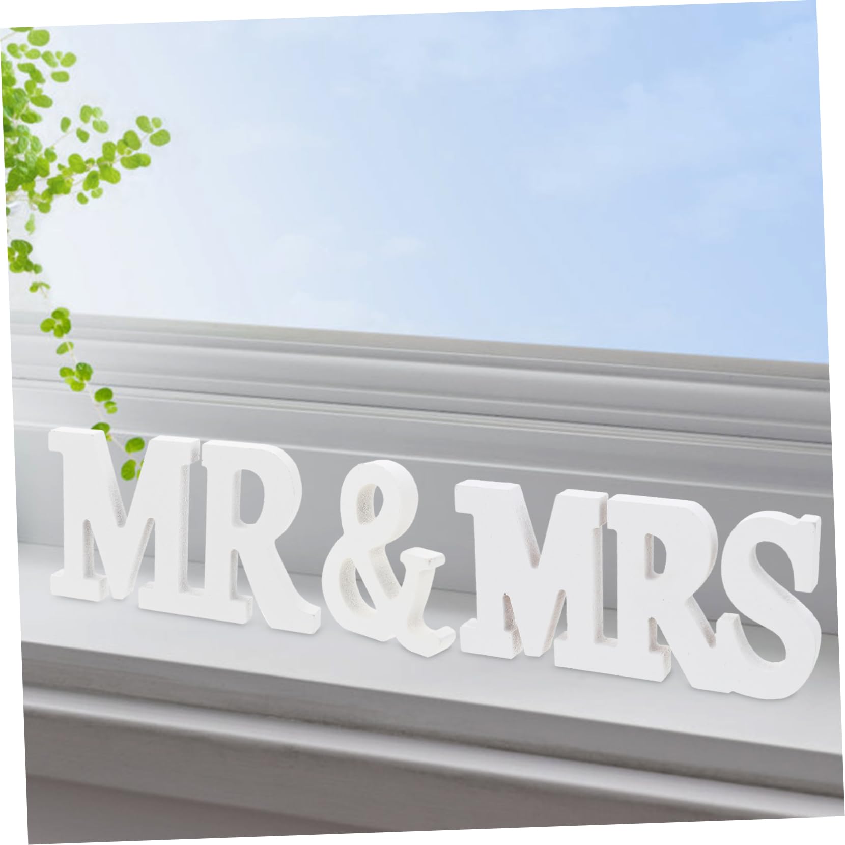 Cabilock Alphabet Statue Ornament Set 3pcs Wooden Letter Decor for Home Party Study Room Decorations