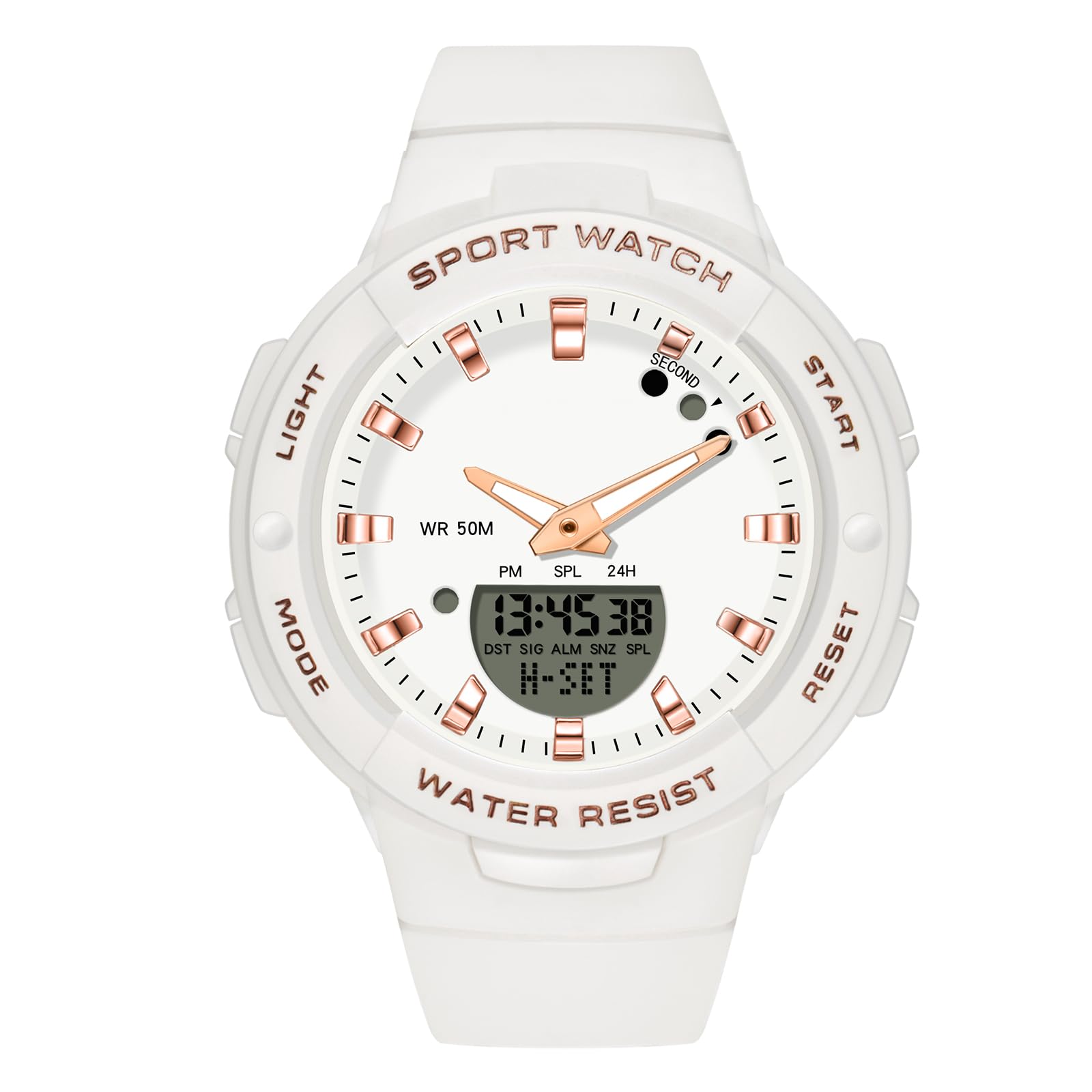 RORIOS Relojes de Pulsera Niñas Electrónico Reloj Digital Cuarzo Damas Simple Relojes Resina Impermeable Multifuncional Militares para Mujeres