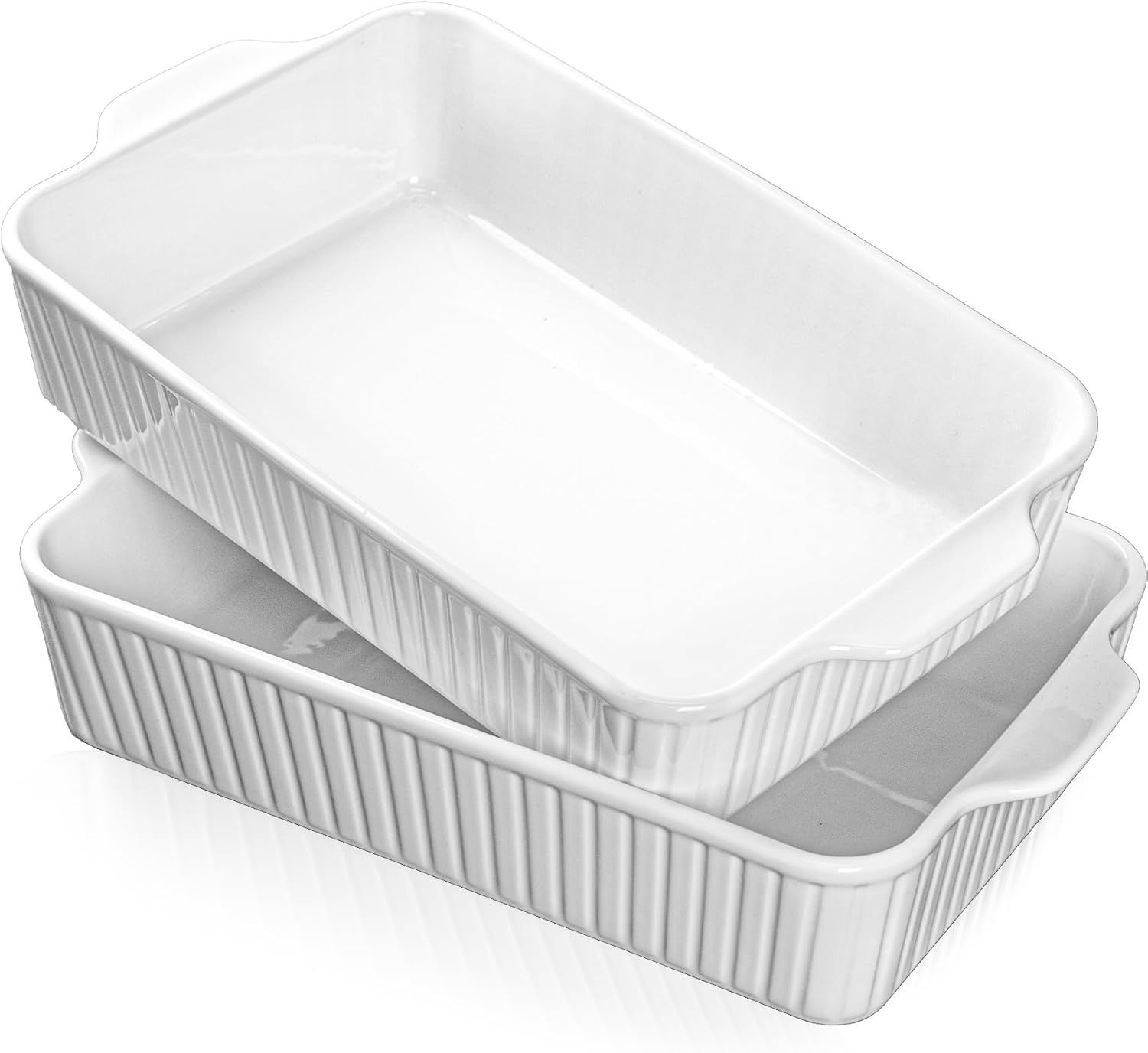 Casserole Dishes for Oven 9x13,2 Pack Ceramic Baking Dish Large & Deep,4.2 QT Casserole Dish Set with Handles Durable Bakeware for Lasagna, Roasts, Cake Cooking, Lasagna Pan Sets Nonstick-Microwave Safe