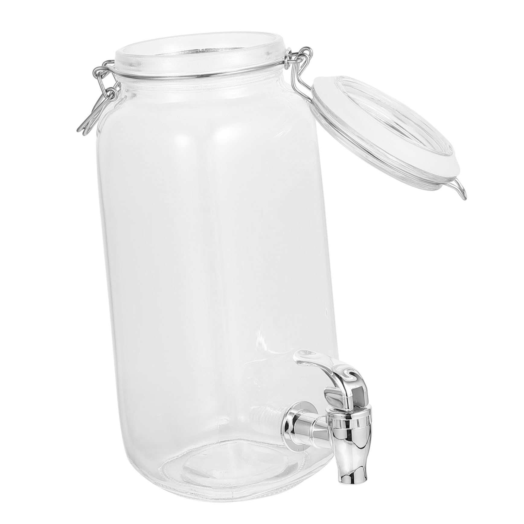 VICASKY 1pc Glass Beverage Dispenser with Faucet Juice and Wine Storage Tank for Home Bars and Parties Keeps Drinks Fresh and Flavorful