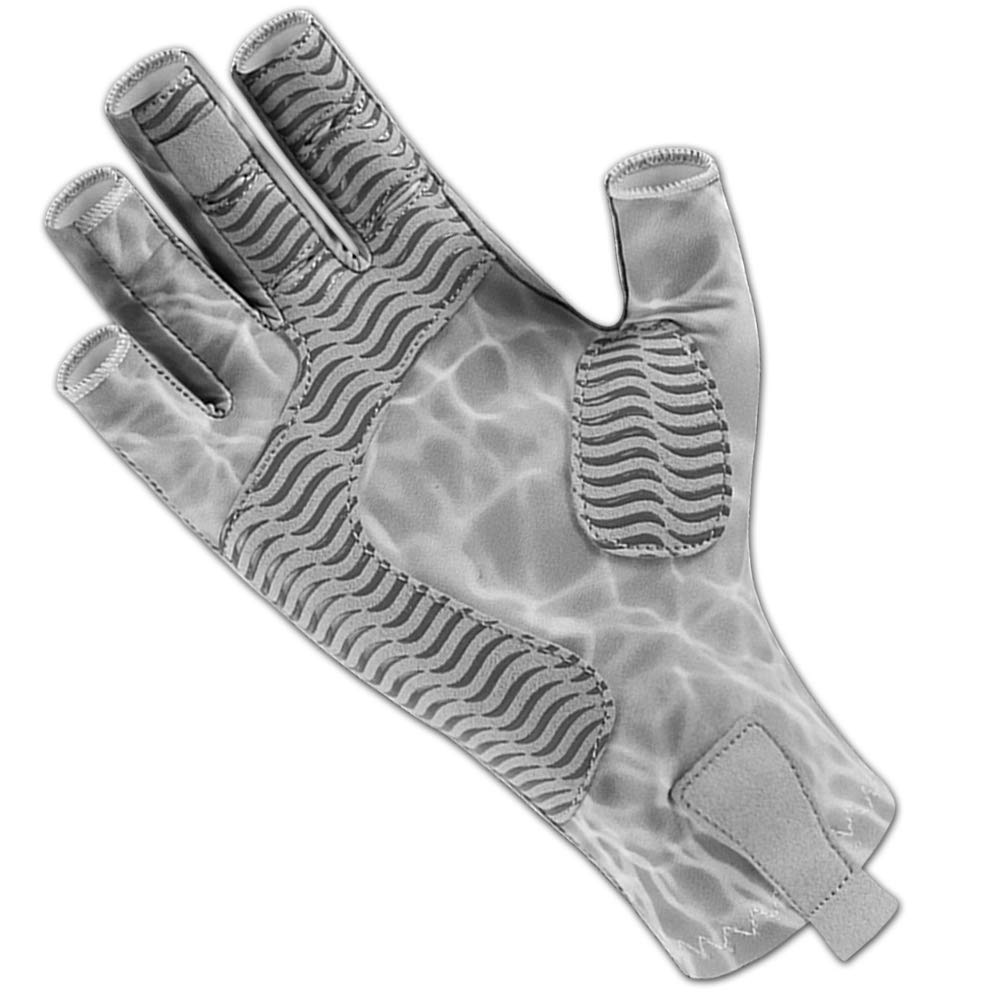 Fisholic Guantes de pesca sin dedos XXS/XS w'Super Grip UPF50+ Guantes de pesca de protección solar para mujeres, hombres y jóvenes – Kayak, senderismo, paddle, canoa (GreyCamo, XXS/XS)