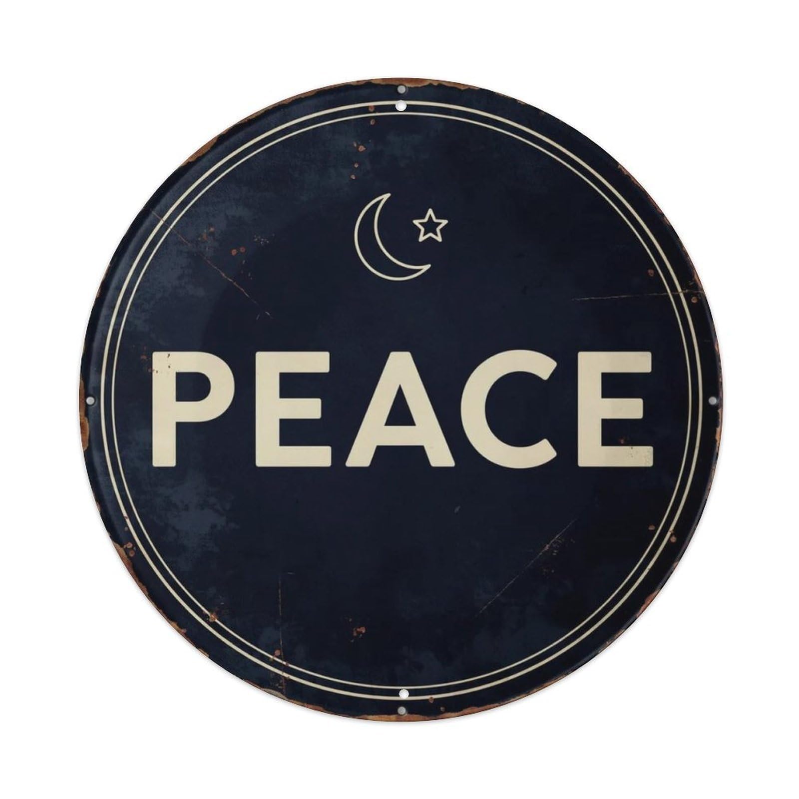 Peace Nordic Minimalist Metal Tin Sign Plaque