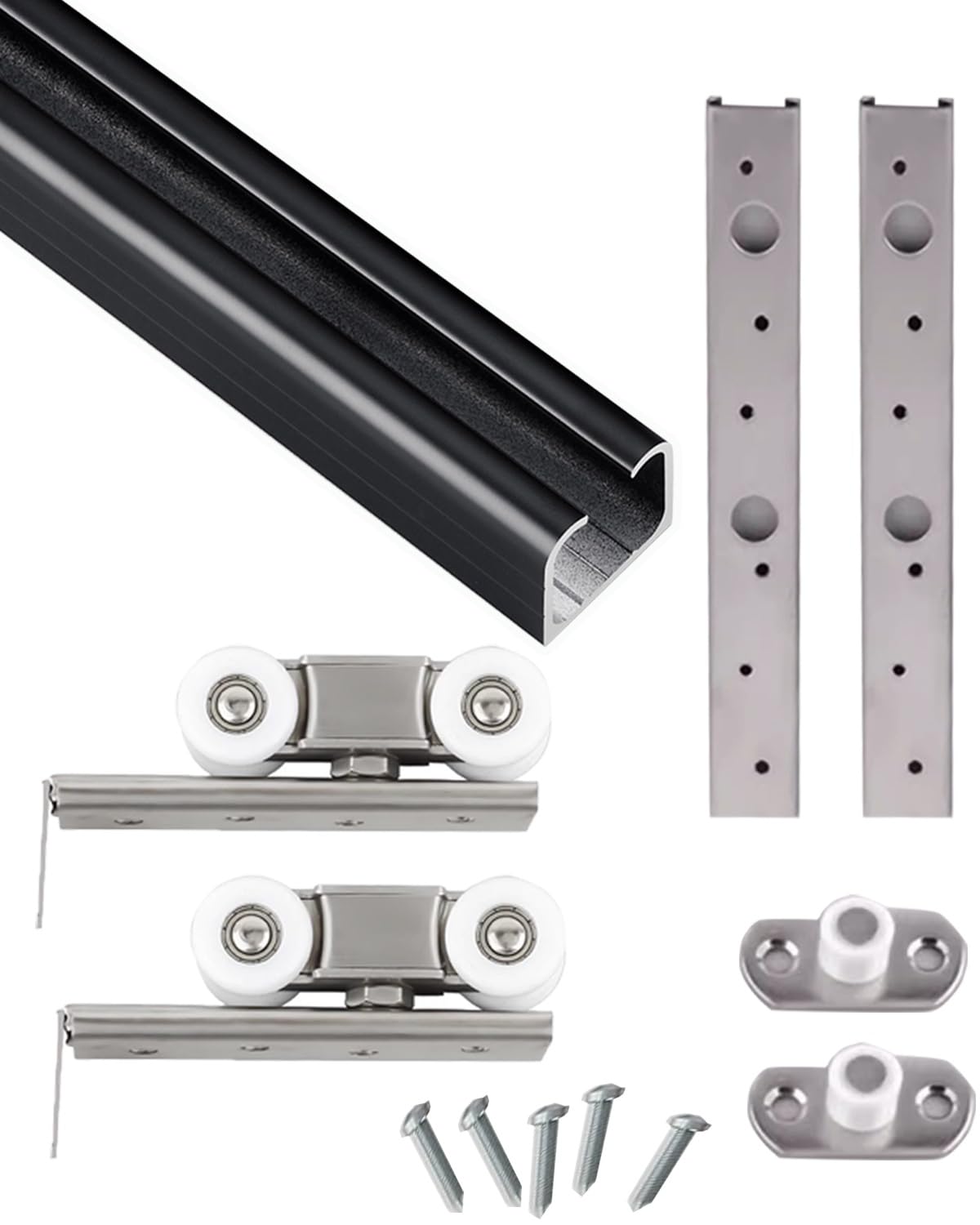 Kit quincaillerie pour porte coulissante en acier suspendu pour séparation de pièce