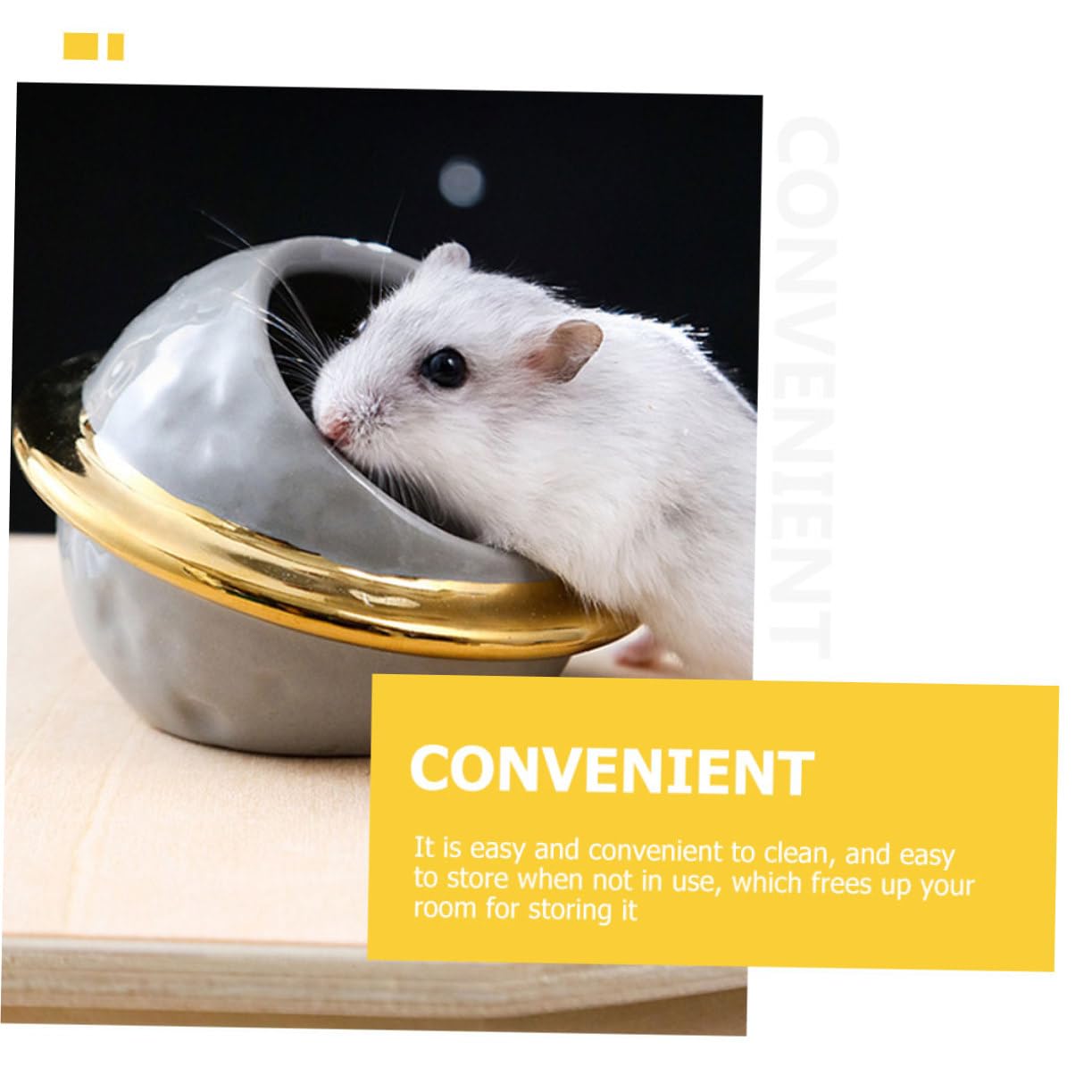 Keramik Hamster Futternapf mit Weltraummotiv, 1 Satz, Raumschiff