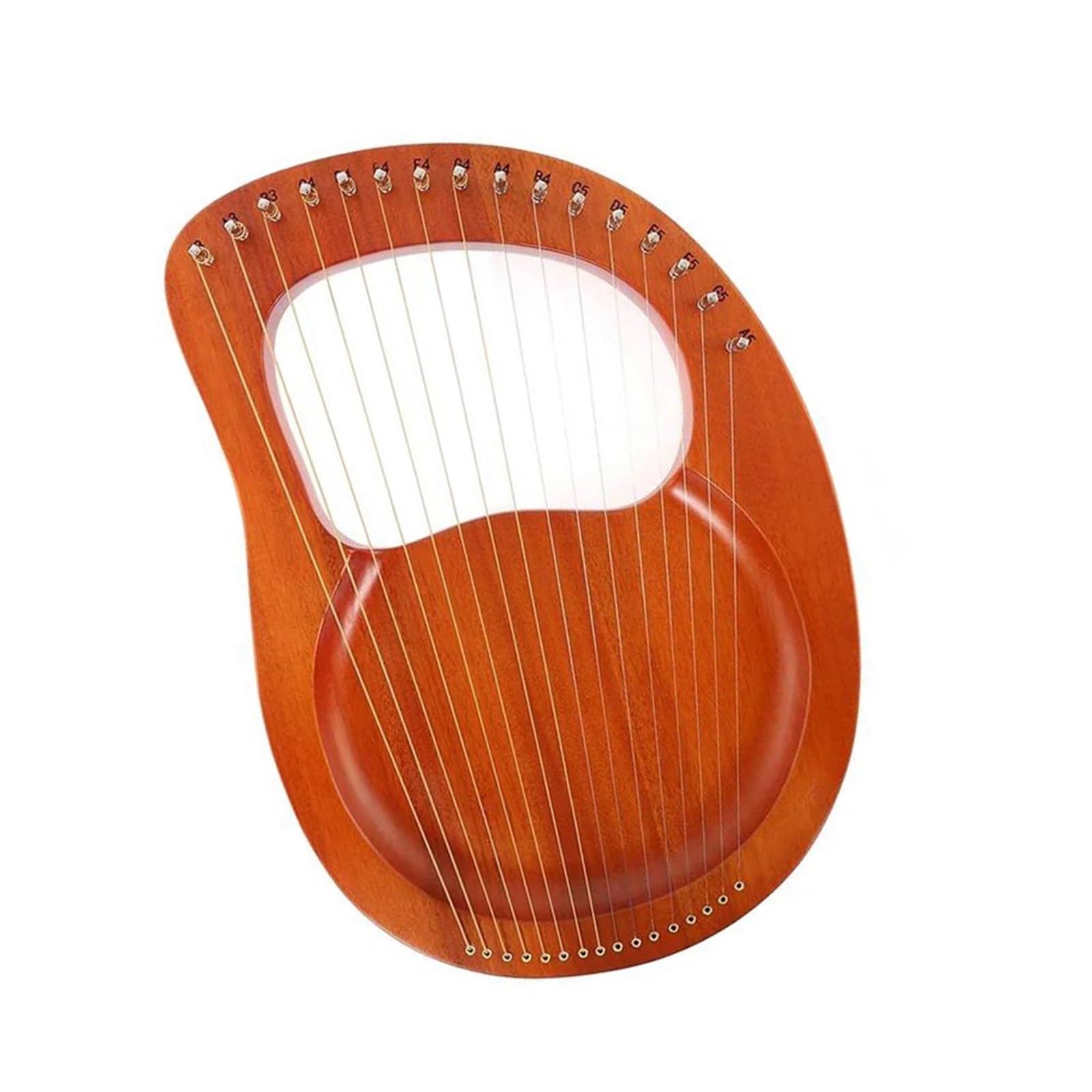 Harfe 16 Saiten Massivholzfurnier Harfe Lyra 16 Saiten Musikalisches Anfängerinstrument Mit Ersatzsaiten(16 Wood2)
