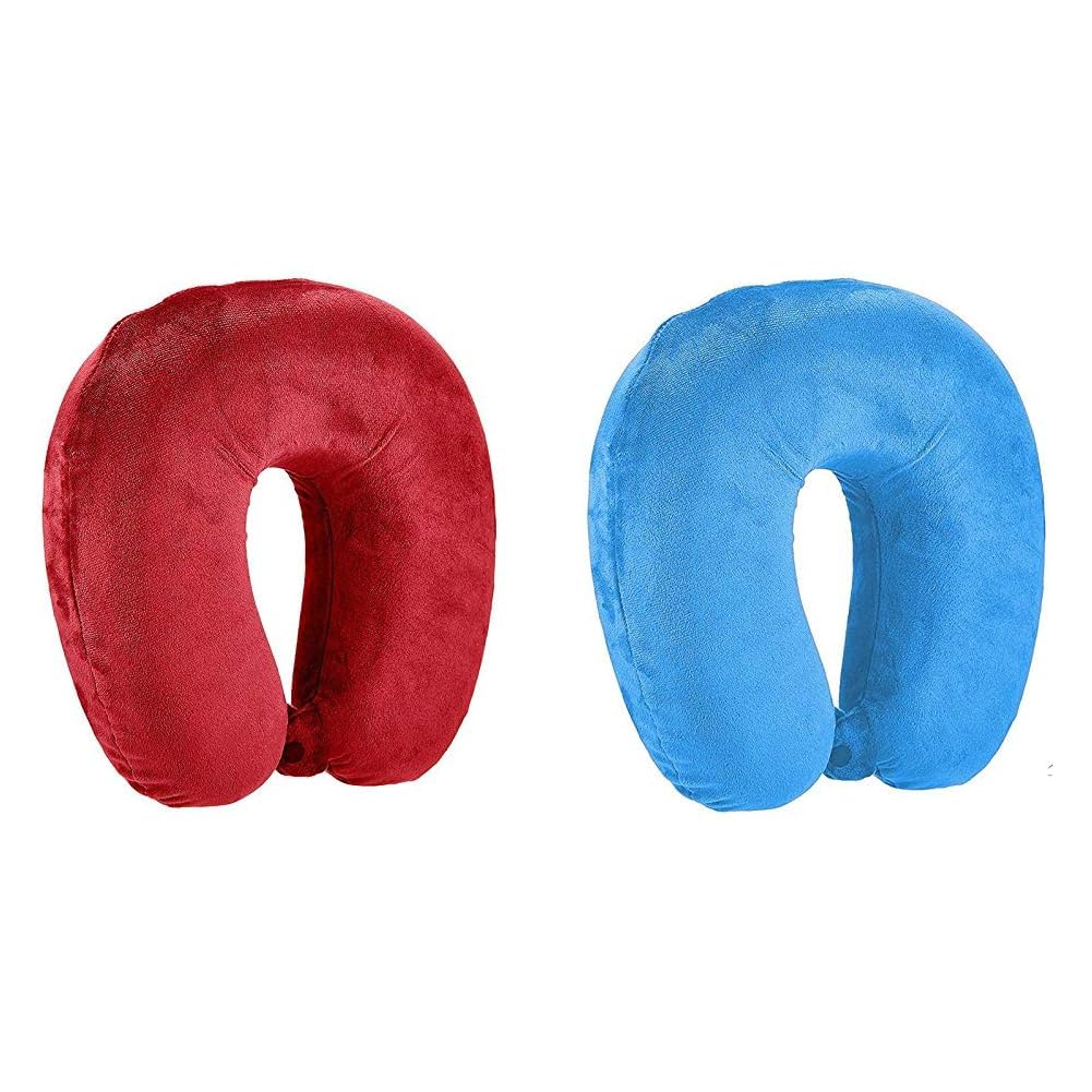 MELVIS Premium Neck Pillow, Unisex U-Shaped Micro Fibre Soft Cushions Comfortable Head Rest Neck + Premium Fabric Neck Pillow, Unisex U-Shaped Micro Fibre Soft Cushions Comfortable Head Rest-image-4