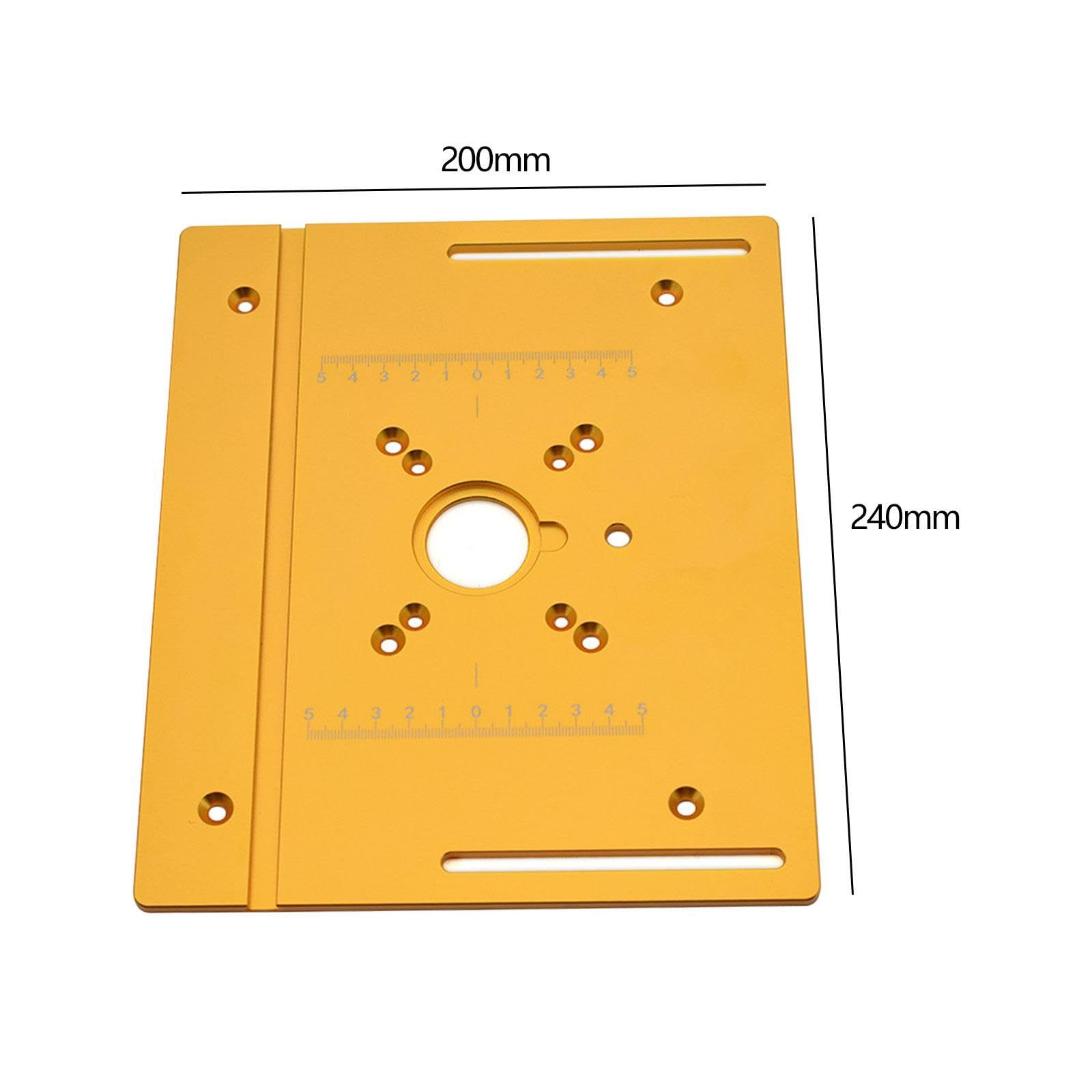 Placa de Inserción para Mesa de Fresadora Accesorio de Banco de Trabajo Herramienta para Carpintería Fabricada en Aleación de Aluminio Adecuada para P, con Regla de Respaldo