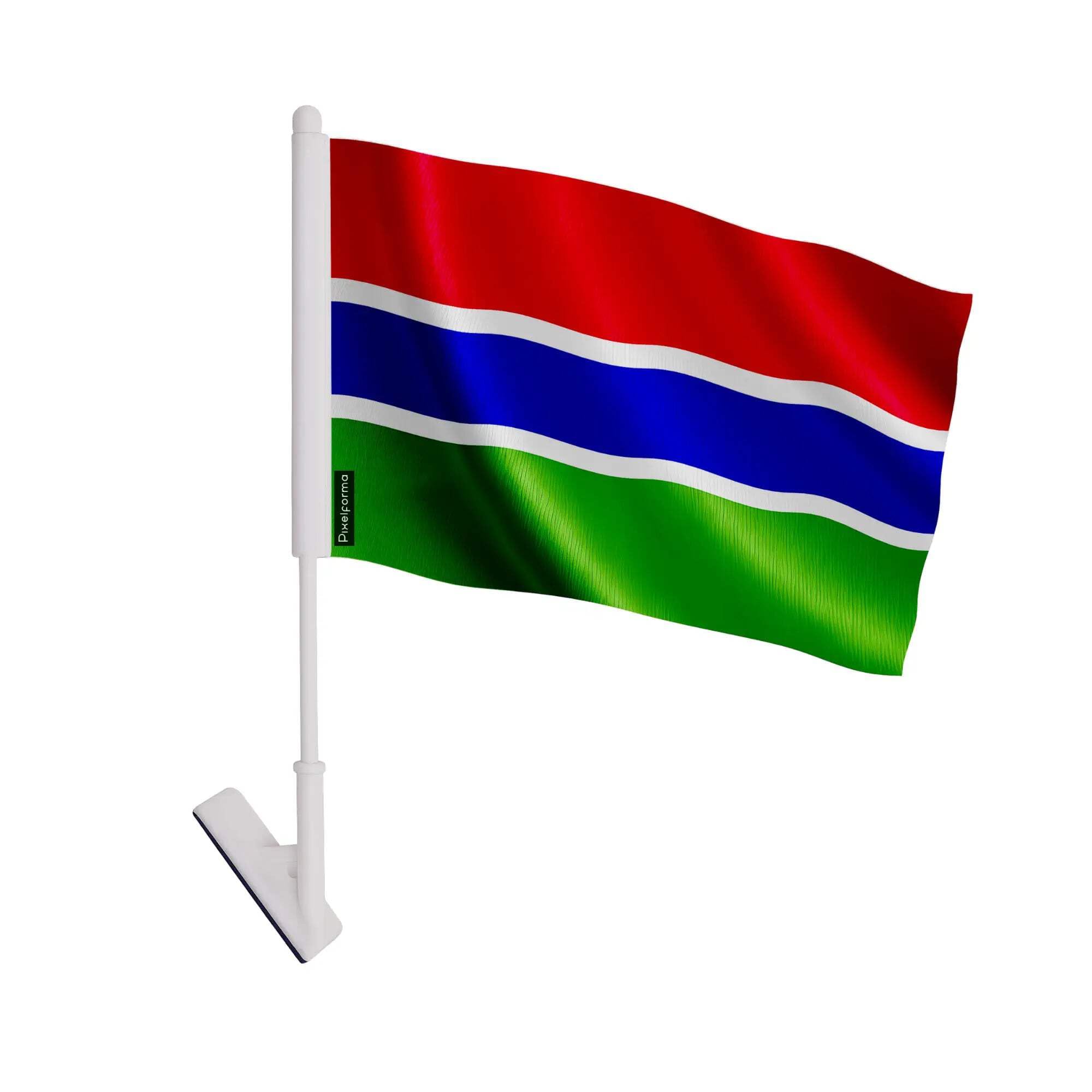 Drapeau adhésif Gambie résistant en polyester lavable écussons autocollants x10 - 3