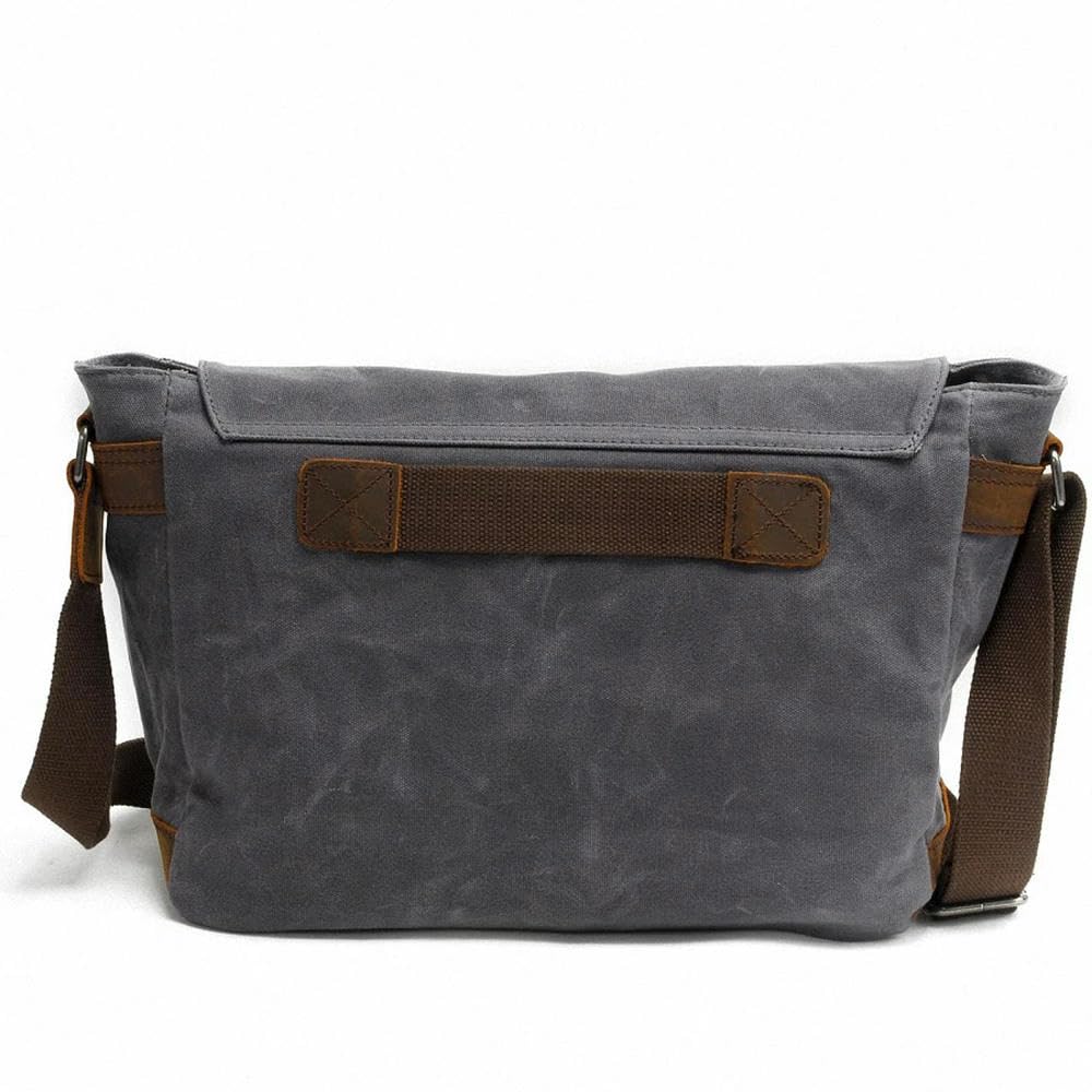 NYSDM Bolso de Hombro de Lona Encerada Gruesa para Hombre, Bandolera de Mensajero, Bandolera Vintage para Hombre, Bandolera Informal para niño