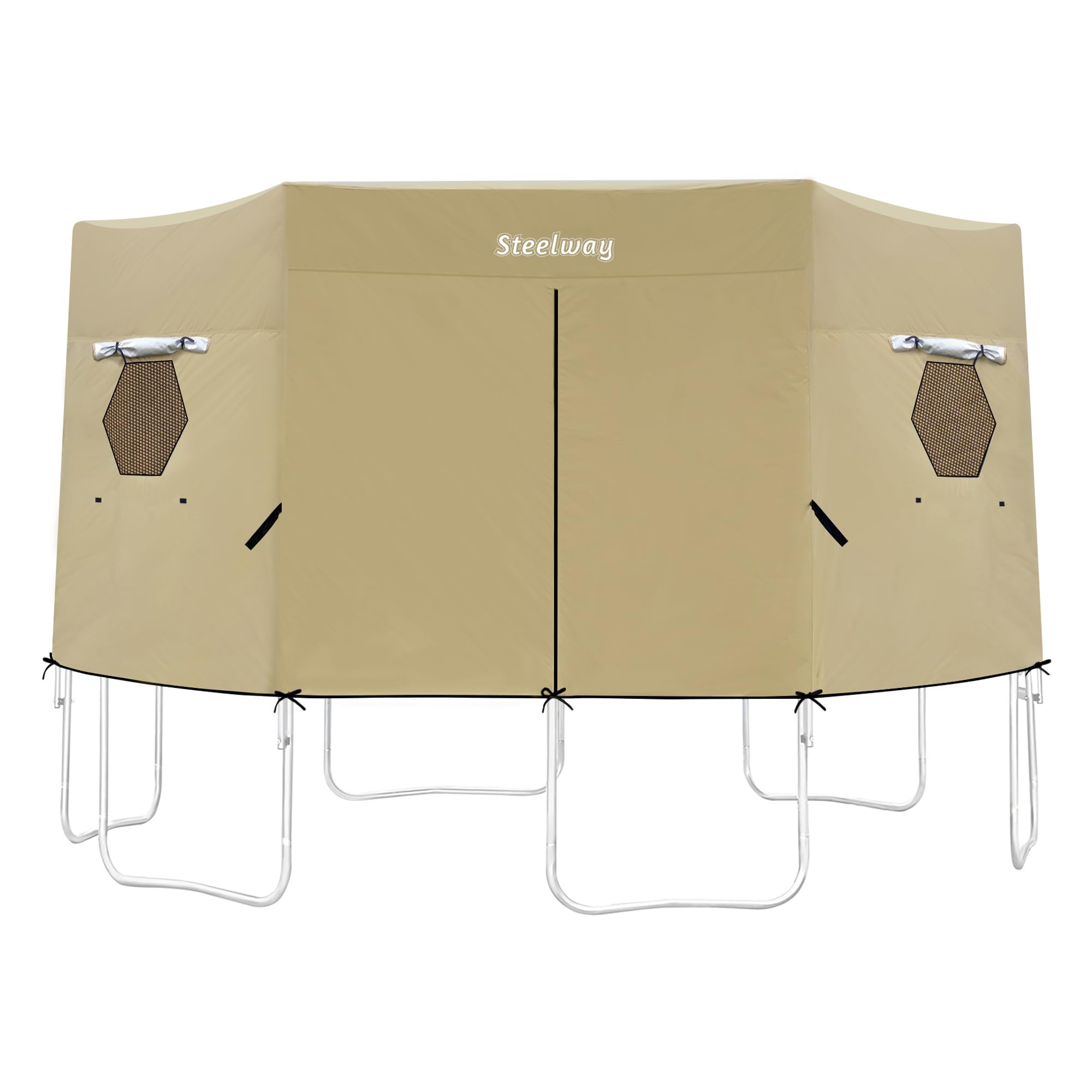 Steelway 14FT Trampoline Tent Cover for Straight Pole Round Trampoline with 6 W-Shape Legs