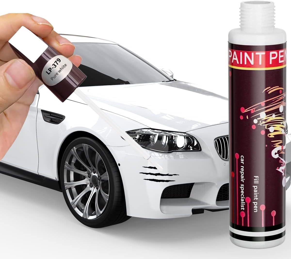 Car Scratch Remover Paint Pure White Car Paint Scratch Repair, TwoIn
