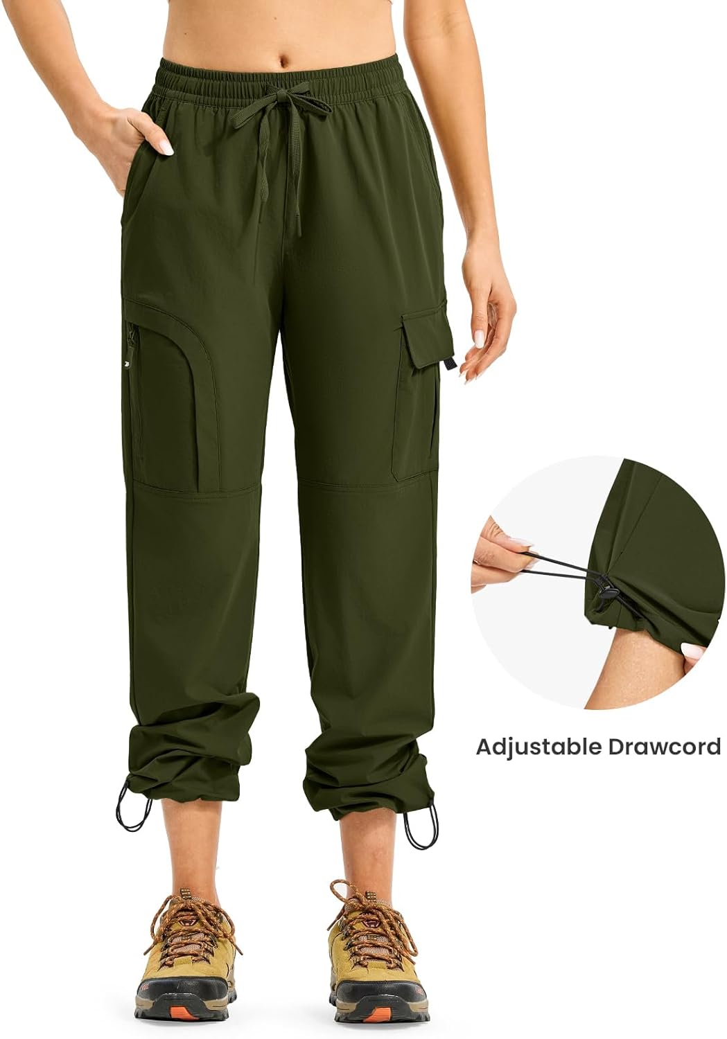 Gopune Women's Hiking Cargo Pants Lightweight Quick Dry Water Resistant Camping Work Travel Pants - Image 3