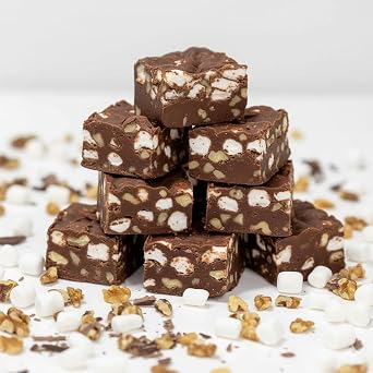 Valley Fudge, Rocky Road Chocolate, Fresh Artisan Fudge, Real Butter, Gourmet Candy, Half Pound Package