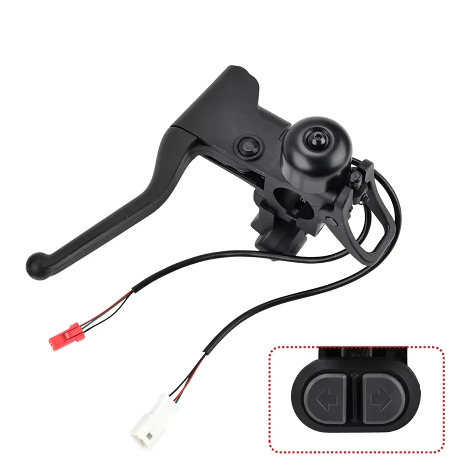 Fhjwqronte With Steering Battery Powered Scooter Brake Component Brake Lever, For Xiaomi, Scooter Elite Left Handlebar Handle With Folding Hook Bell Ring Replacement(With Steering)