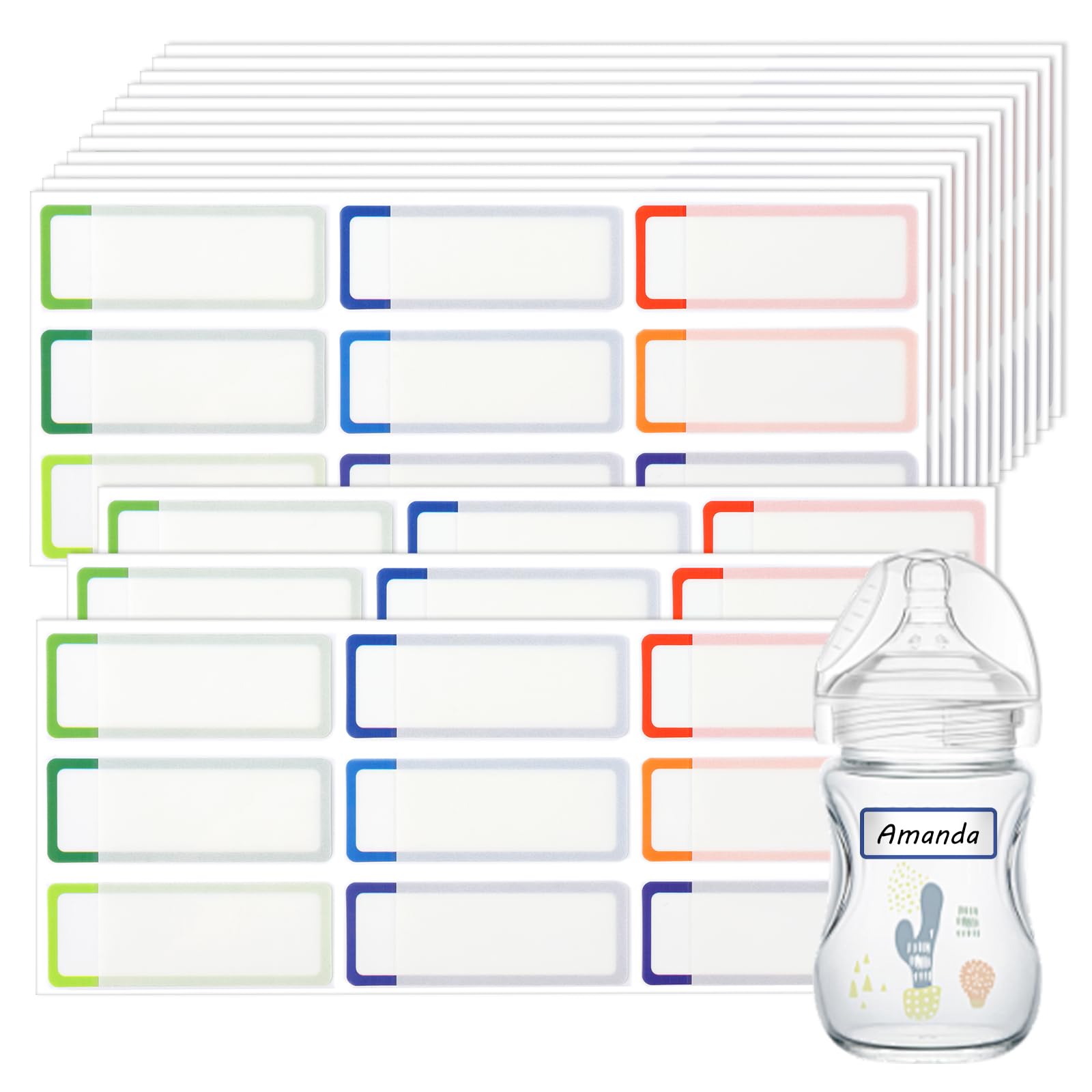 135 pegatinas para nombre, etiquetas para el nombre, pegatinas para niños, etiquetas adhesivas para etiquetar, pegatinas aptas para lavavajillas, pegatinas para nombres para biberones de bebé, vasos