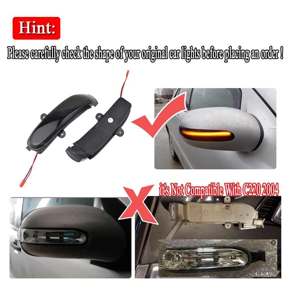 Luces de giro indicadoras retrovisor intermitentes LED dinámicas para Ben-z Clase C W203 C200 C220 C230 C240 C320 C55 C280 C350 S203 CL203 2000-2007