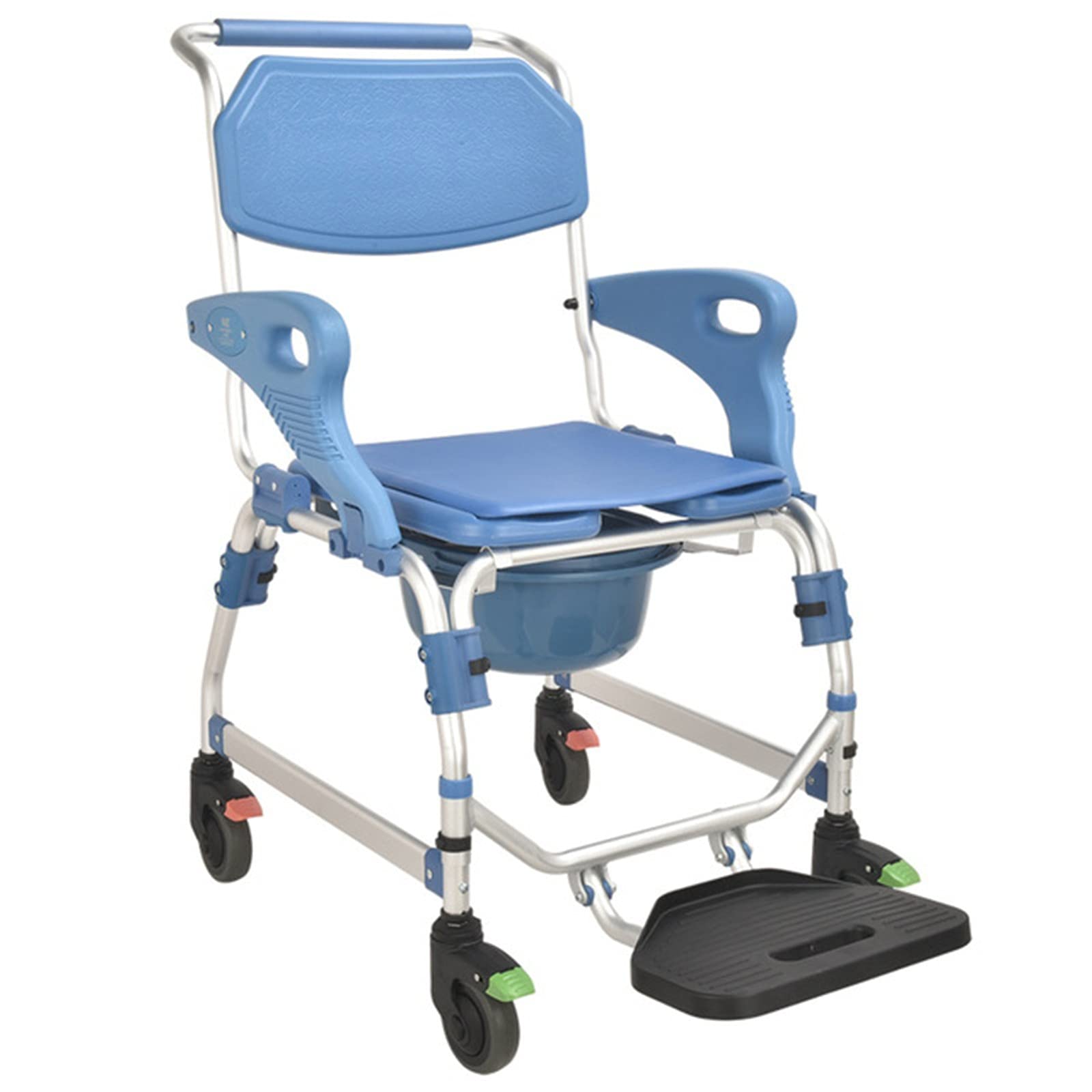 Buy Wheeled Shower Commode Chair, Mobile Bedside Commode over Toilet
