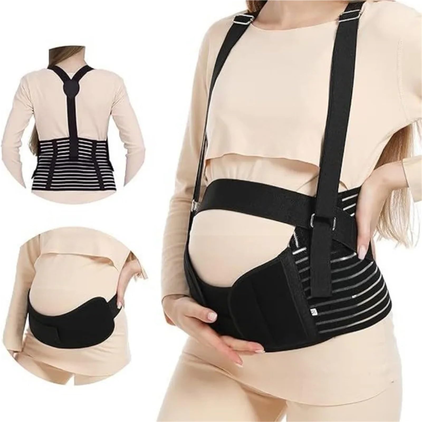 Pancera Gravidanza Cinghie di sostegno for l'addome Donne incinte | Supporto for la pancia a medio termine e tardivo for il comfort delle madri in attesa(Black 2,XL)