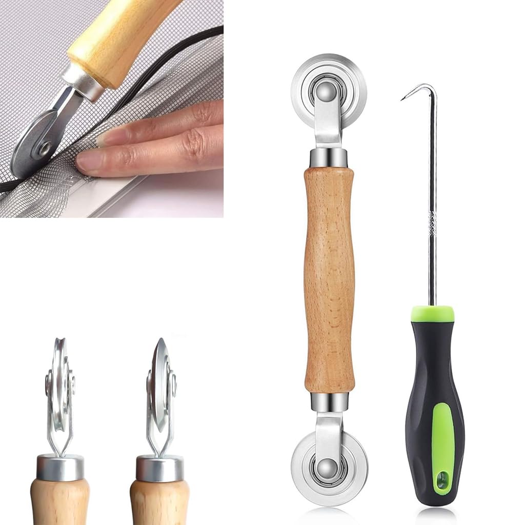 Serplex® Window Screen Door Repair Kit, Dual-Head Spline Roller, Screen Repair Tool Spline Roller for Installing Door Screen Window, Window Screen & Sliding Screen Door Replacement