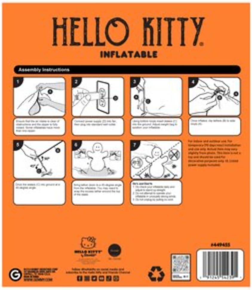 Halloween Hello Kitty Witch 3.5ft Yard Inflatable - Seasonal Indoor/Outdoor Decor