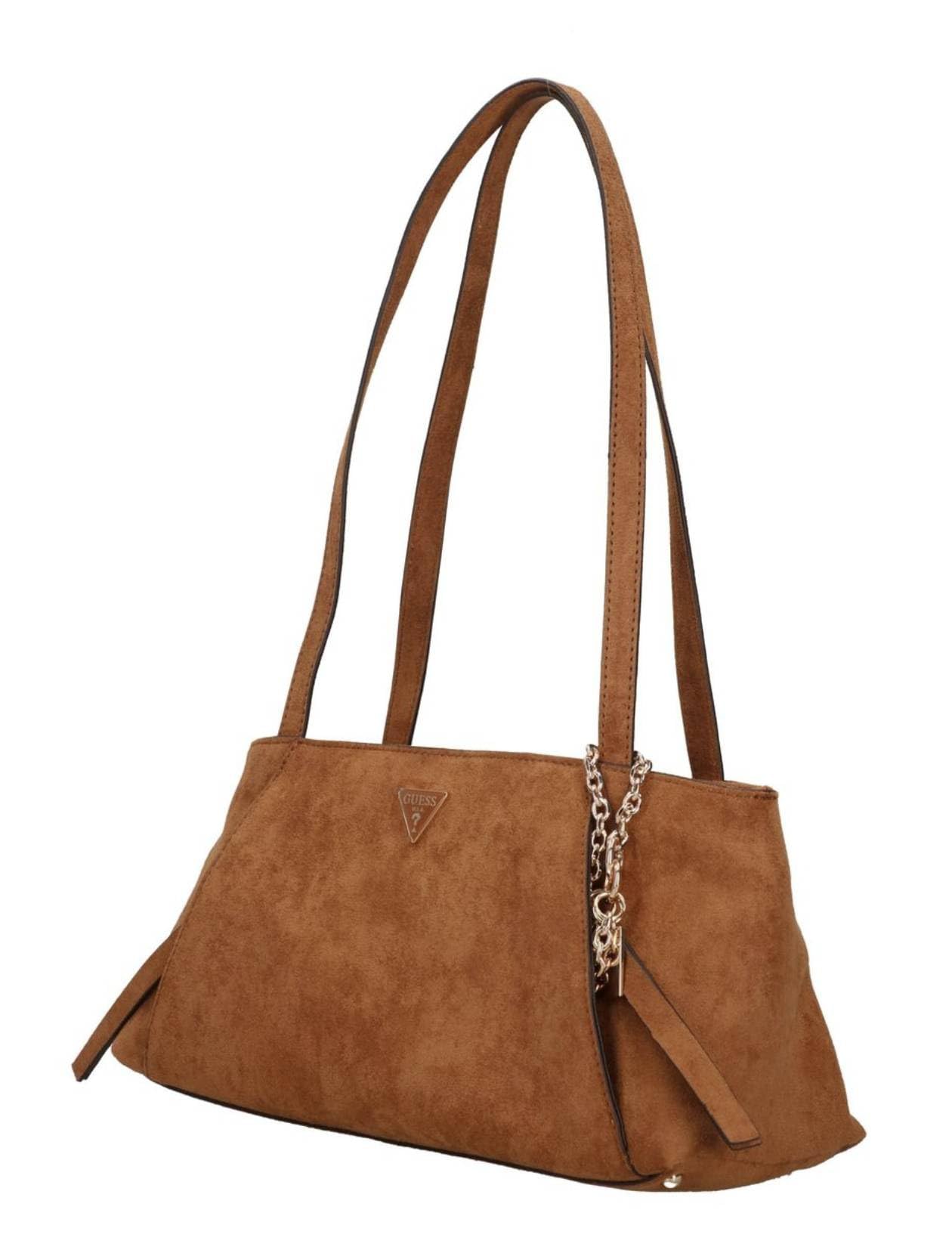 GUESS Schultertasche Devon Shoulder Satchel Cognac braun