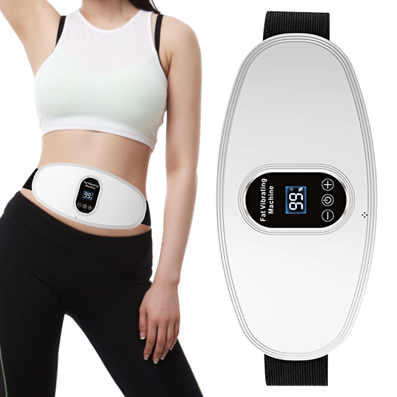 Bauchmassager Sportmassagegürtel mit LCD Touchscreen | Elektrischer Bauch Gürtel mit 6 Stufen Massage | Fitness Massagegerät für Männer und Frauen | Massage Gürtel zur Muskelentspannung
