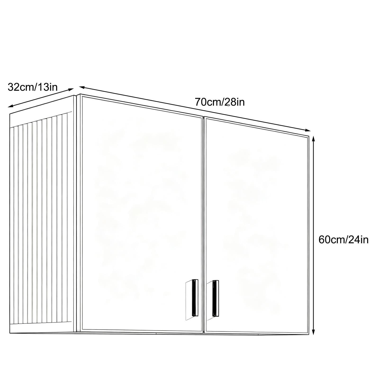 Armario Cocina Pared Impermeable con Puertas, Sin Panel Trasero