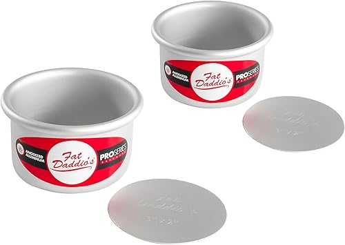 Fat Daddio's PCC-32-2PK - Sartén redonda de aluminio anodizado para tarta de queso con fondo extraíble, 3 x 2 pulgadas, juego de 2