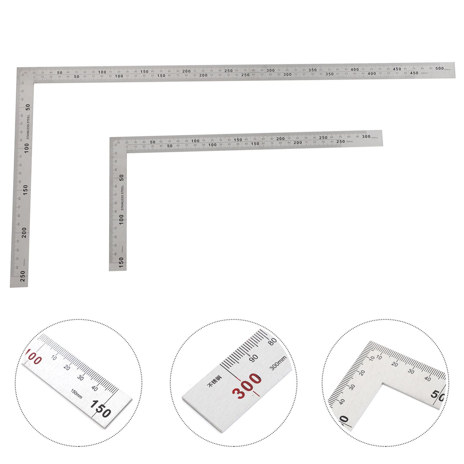 Small Square Tool 2 Pcs Stainless Steel L Square Ruler Drawing L Square ...