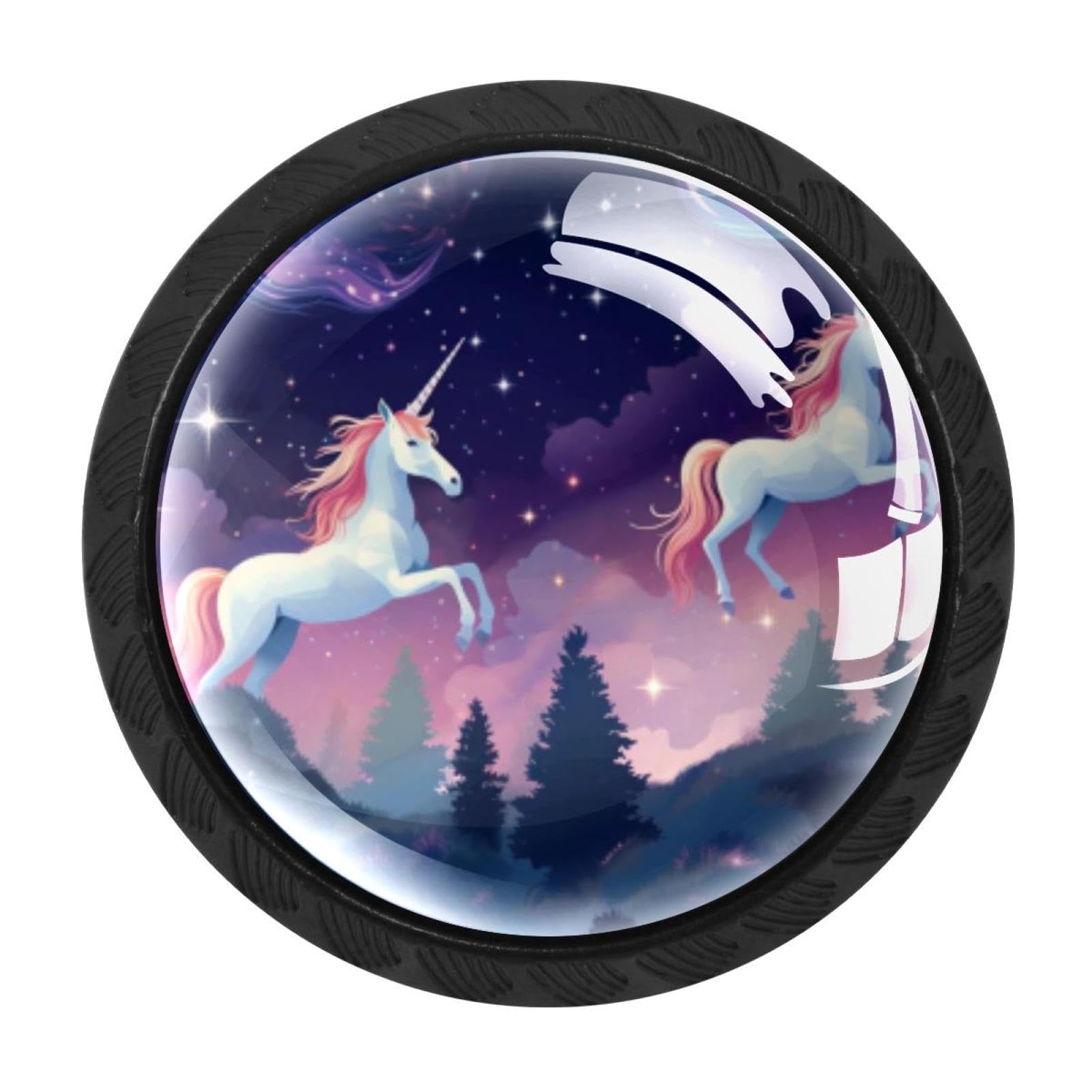 Chenzzzz Multicolored 06 4 Pieces Starry Unicorn Kitchen Cabinet Knobs Drawer Knobs Dresser Knobs Black Knobs Drawer Pulls Dresser Drawer Handles Knobs For Dresser Drawers