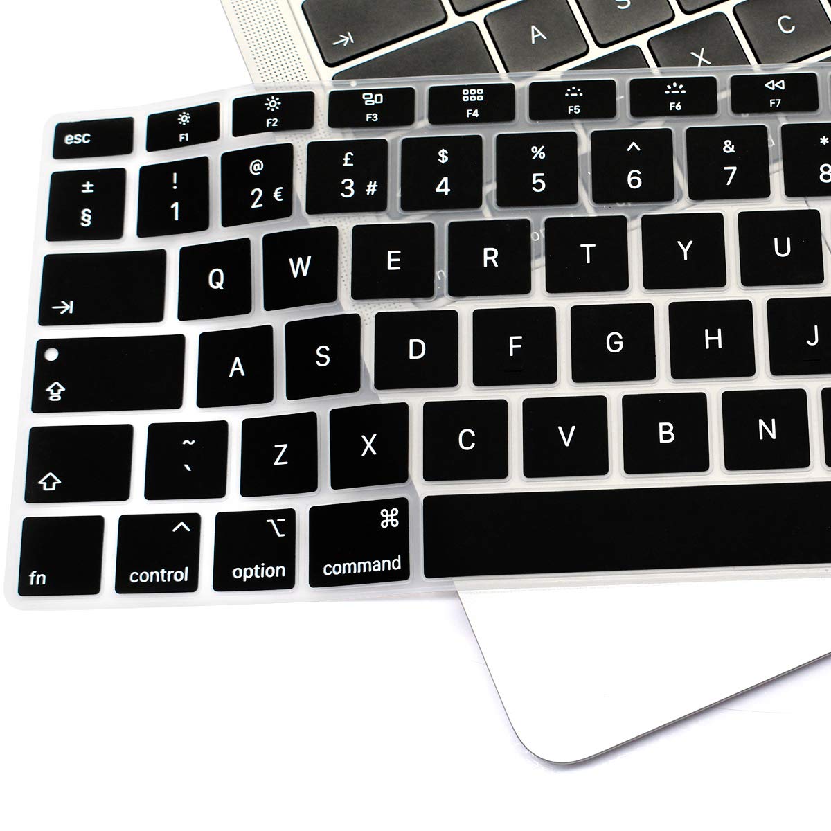 Se7enline Compatible with 2024 2023 2022 2021 2020 MacBook Air 13 inch Keyboard Cover Model A2337/A2179 Soft Silicone Skin Keyboard Protector for MacBook Air 13-inch Touch ID UK Layout, Black — view 6