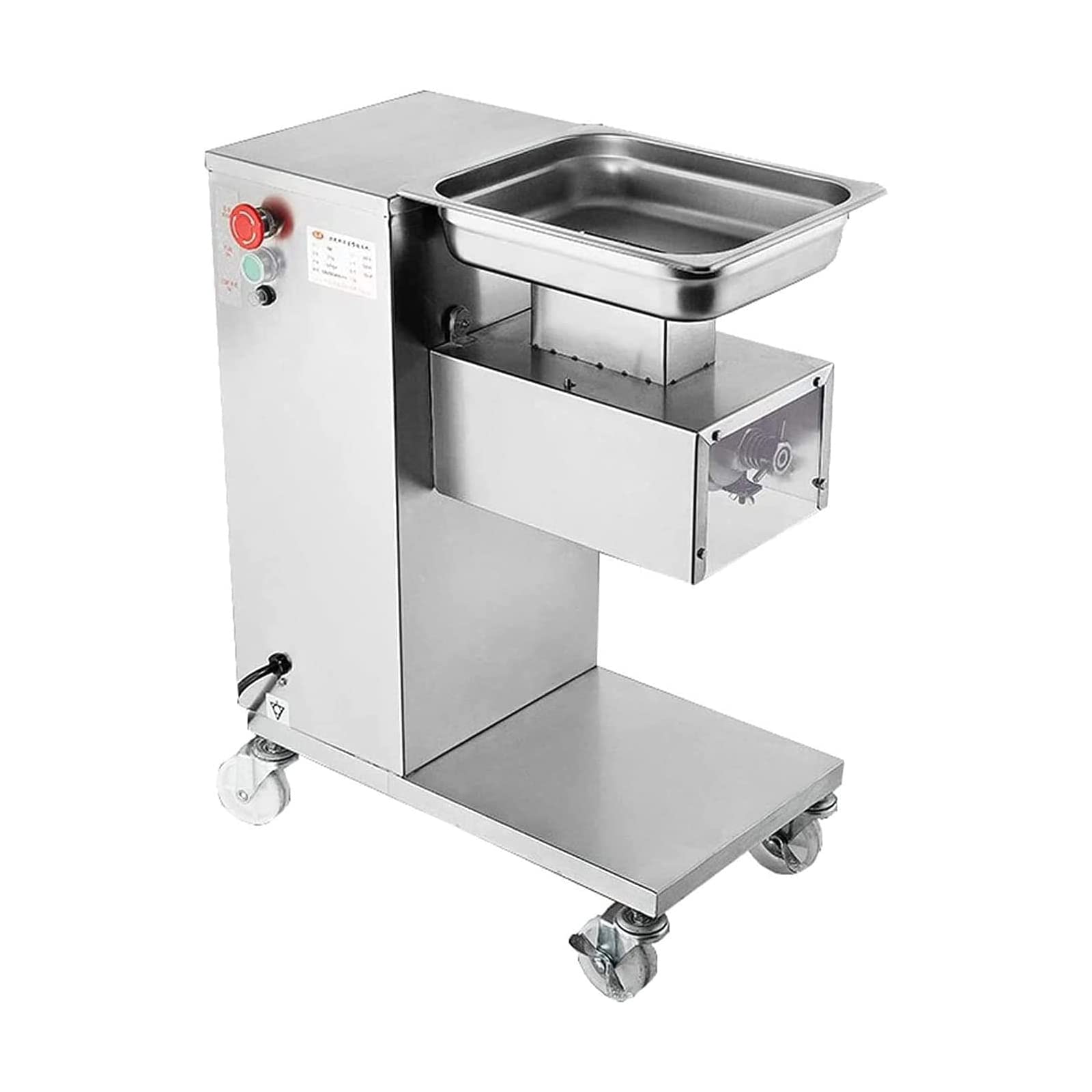 INTBUYING Commercial Meat Cutter QE - 550W 5mm Blade, 500Kg/Hour Electric Pork Steak Cutting Machine - 110V