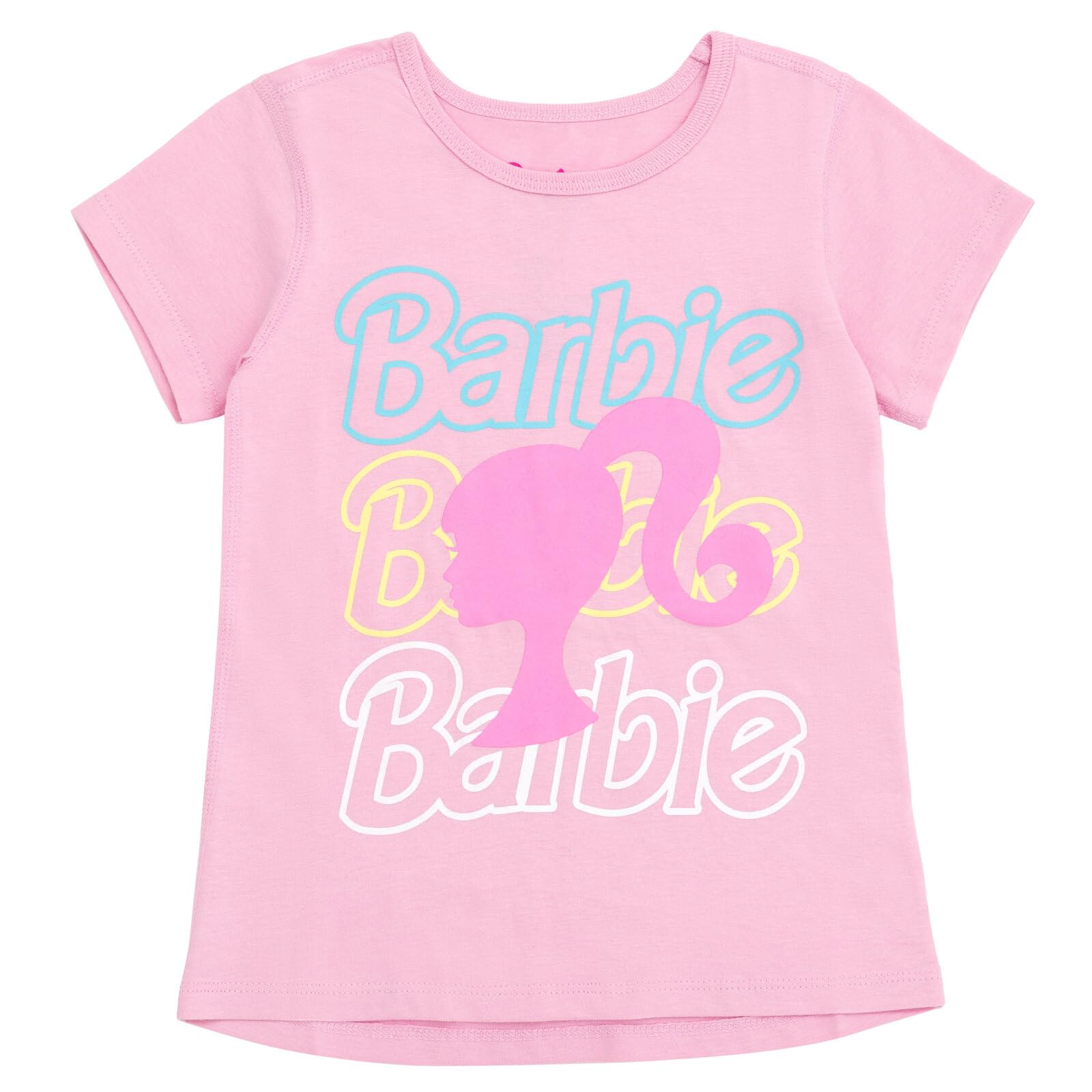 Barbie Mädchen 2er-Pack Adaptive T-Shirts, sensorisch freundlich, für kleine Kinder (Größen 4-7-8)