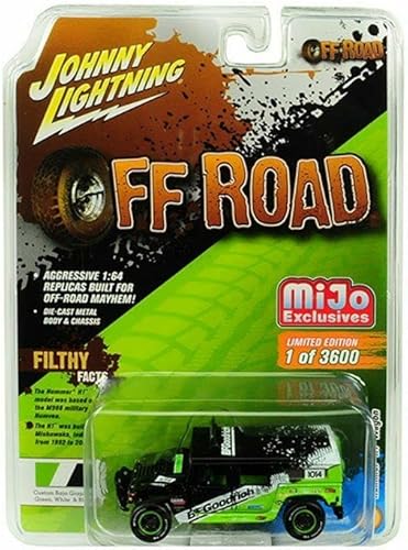 Johnny Lightning 164 Off Road - Hummer H1 Wagon Custom Baja GraphicsVerdeBlancoNegro JLCP7155-24