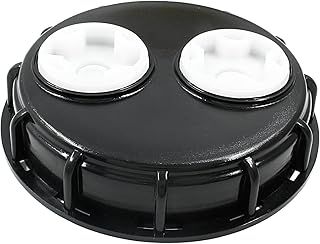 Biaungdo IBC Tote Lid Cover, 6.5" Heavy Duty IBC Tank Water Liquid Storage Tank Cap Cover with Double Vent Holes for Chemical/Food/Industries Storage, Fine Thread(Black, Fine Thread)
