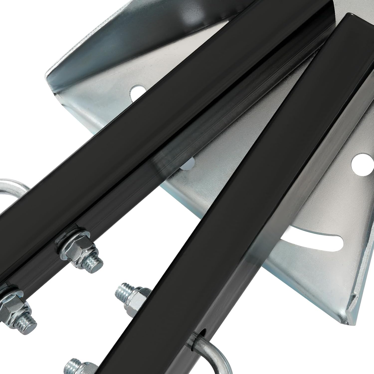 ALMULOO 5000 lbs Adjustable Universal Tow Bar with Chain for 2" Trailer Ball Hitch Mounting Area Ranges from 24" to 41" Wide Steel Powder Coated Black