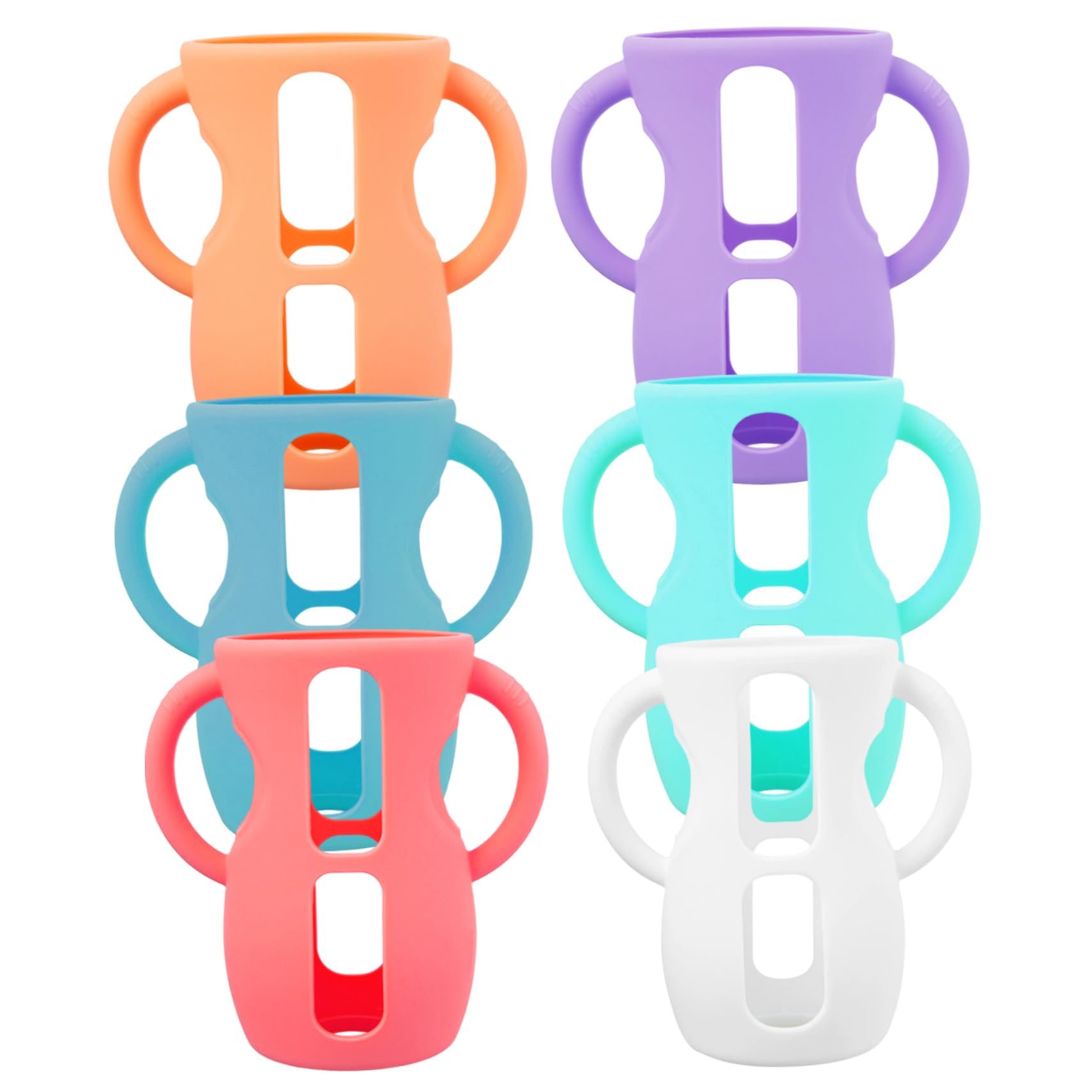6er-Pack Babyflaschengriffe, flexible Silikonhüllen für 240-ml-Flaschen zur Selbsternährung