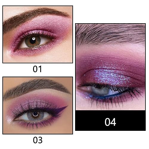 Miniatura 2 de evpct Juego de 3 sombras de ojos líquidas, color morado claro, rosa, malva, brillante, brillante, metálico, multicolor, delineador de ojos líquido,