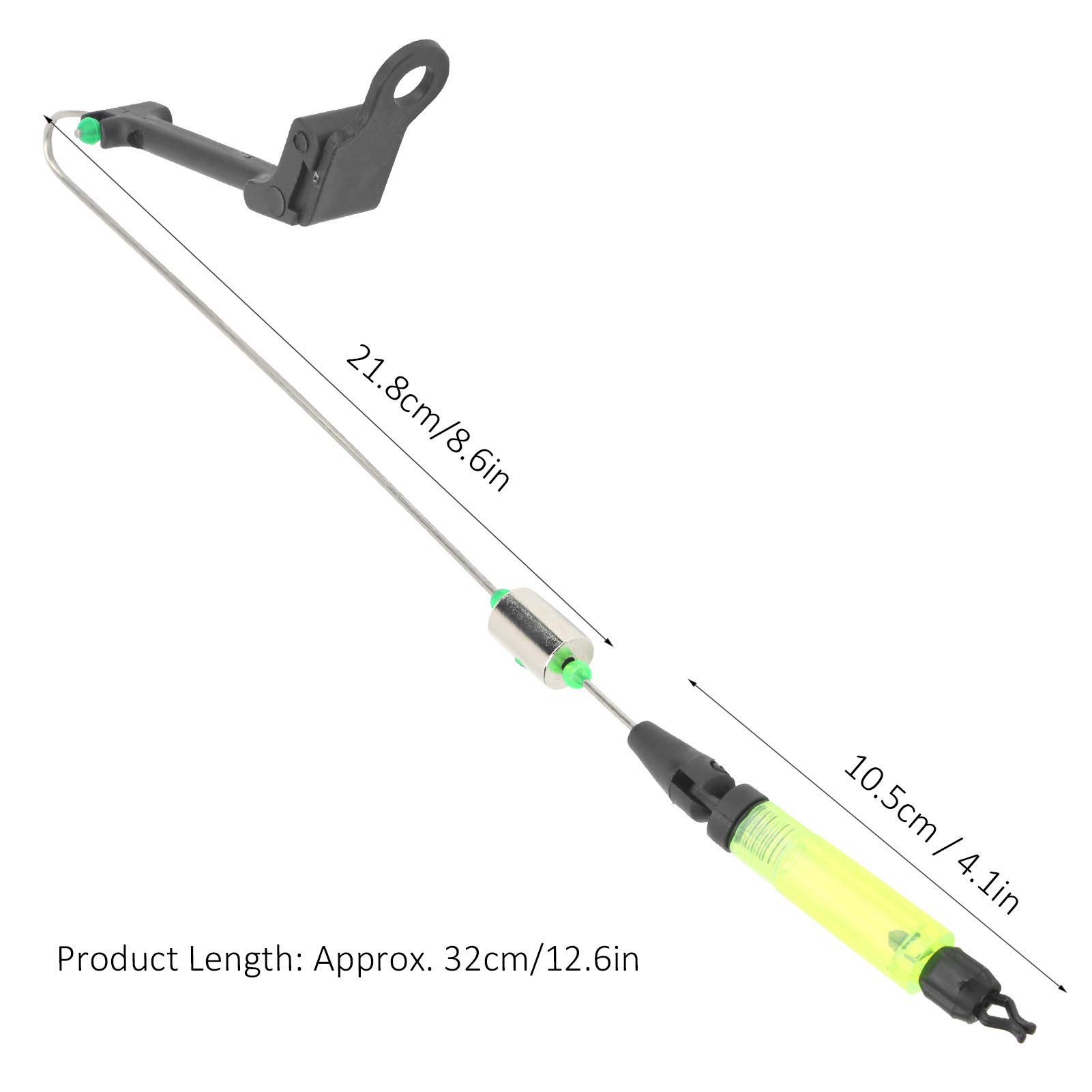 equlup Fishing Alarm, Stainless Steel Receiver Fishing Signal for Swingers Bite Indicator Fishing Rod Accessories for Outdoor Fishing