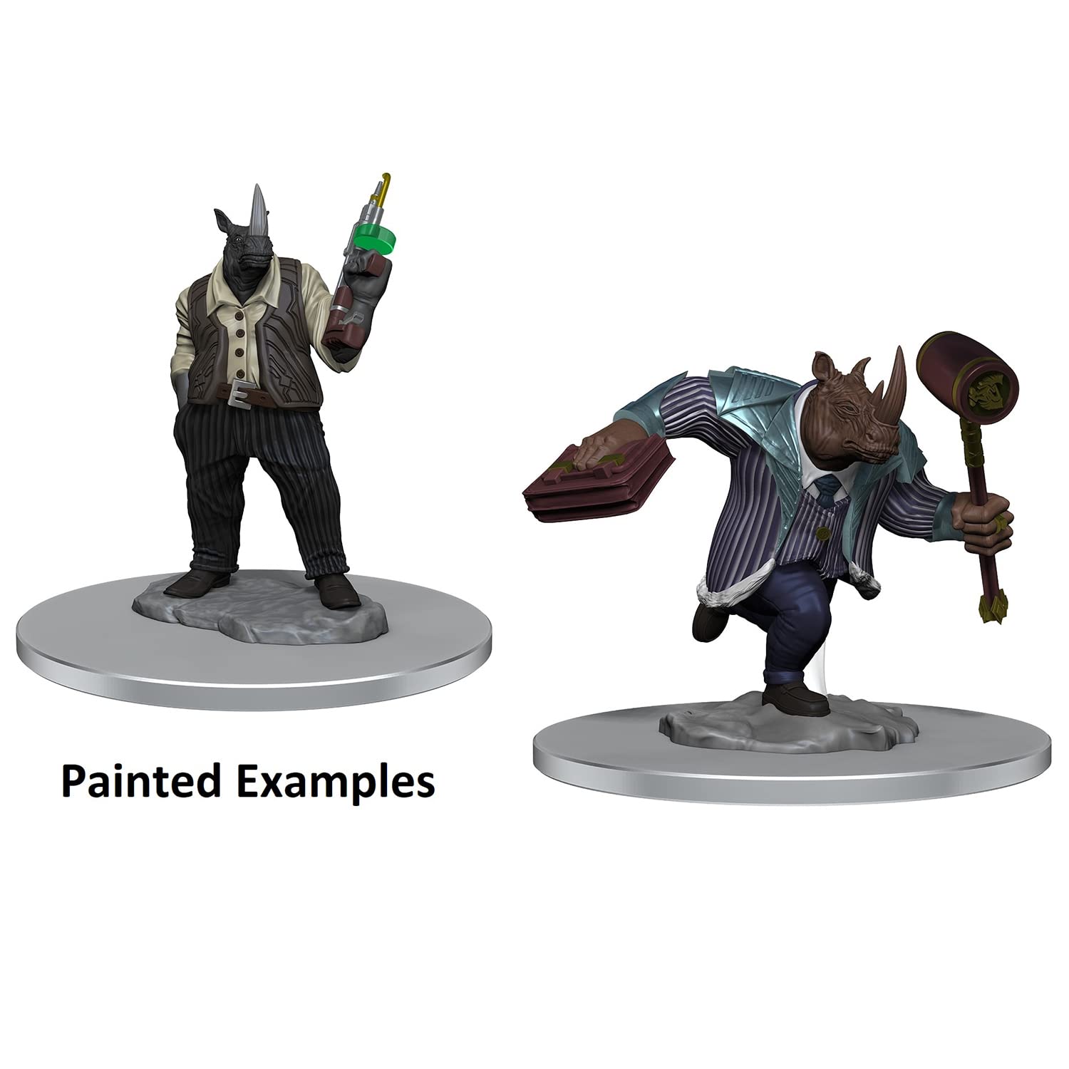 Magic The Gathering Unpainted Miniatures: Freelance Muscle & Rhox Pummeler - Juego de 2 figuras, RPG, preparado y listo para pintar, exhibir o usar con tus juegos de rol de mesa