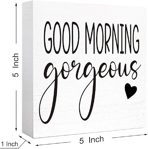 Miniatura 2 de Bloque de madera con texto en inglés "Good Morning Gorgeous Sign" (Good Morning Gorgeous Sign Wood Block), divertidos letreros de baño para baño,